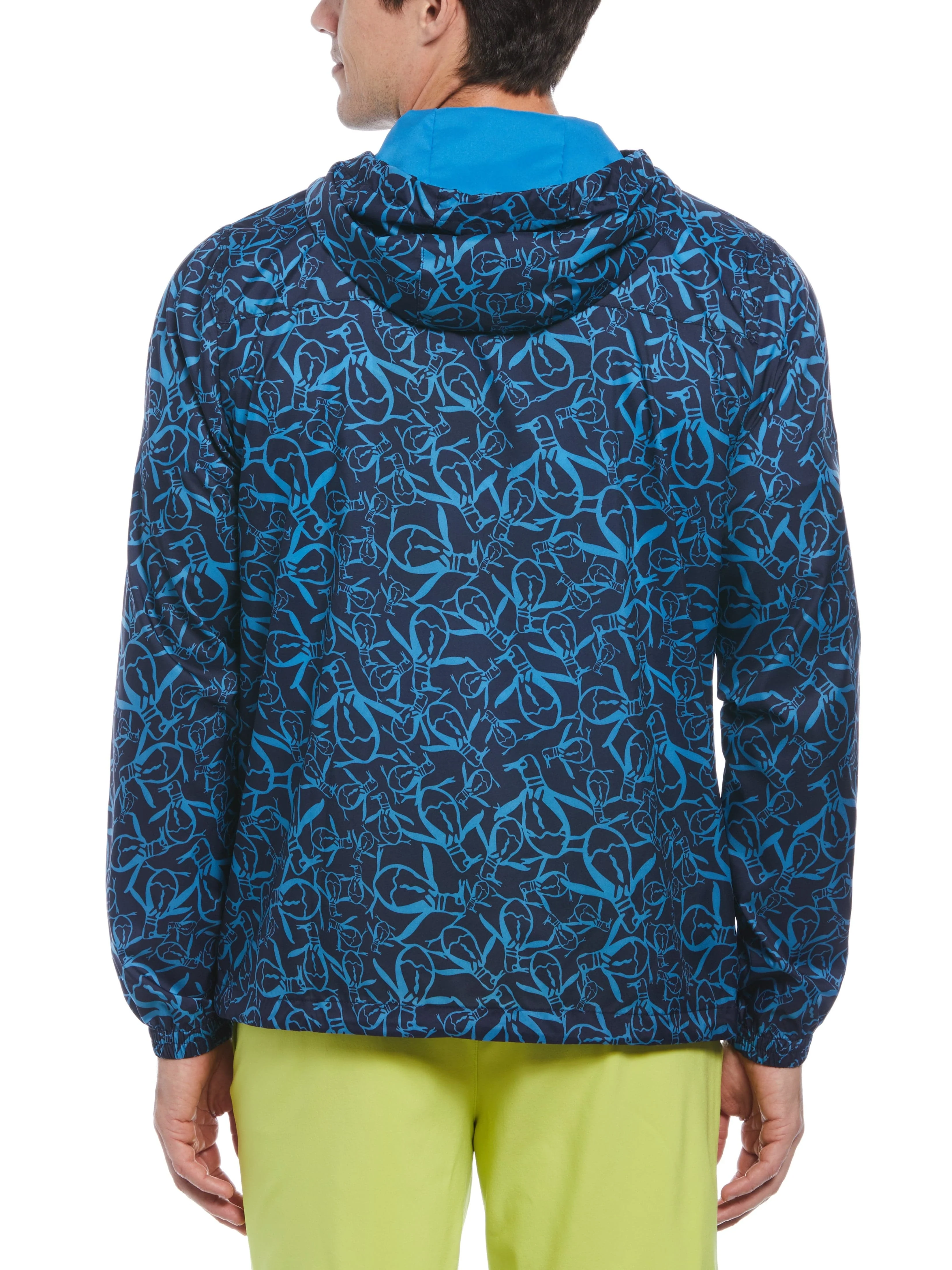 Men's Quarter Zip Penguin Print Windbreaker - Image 2