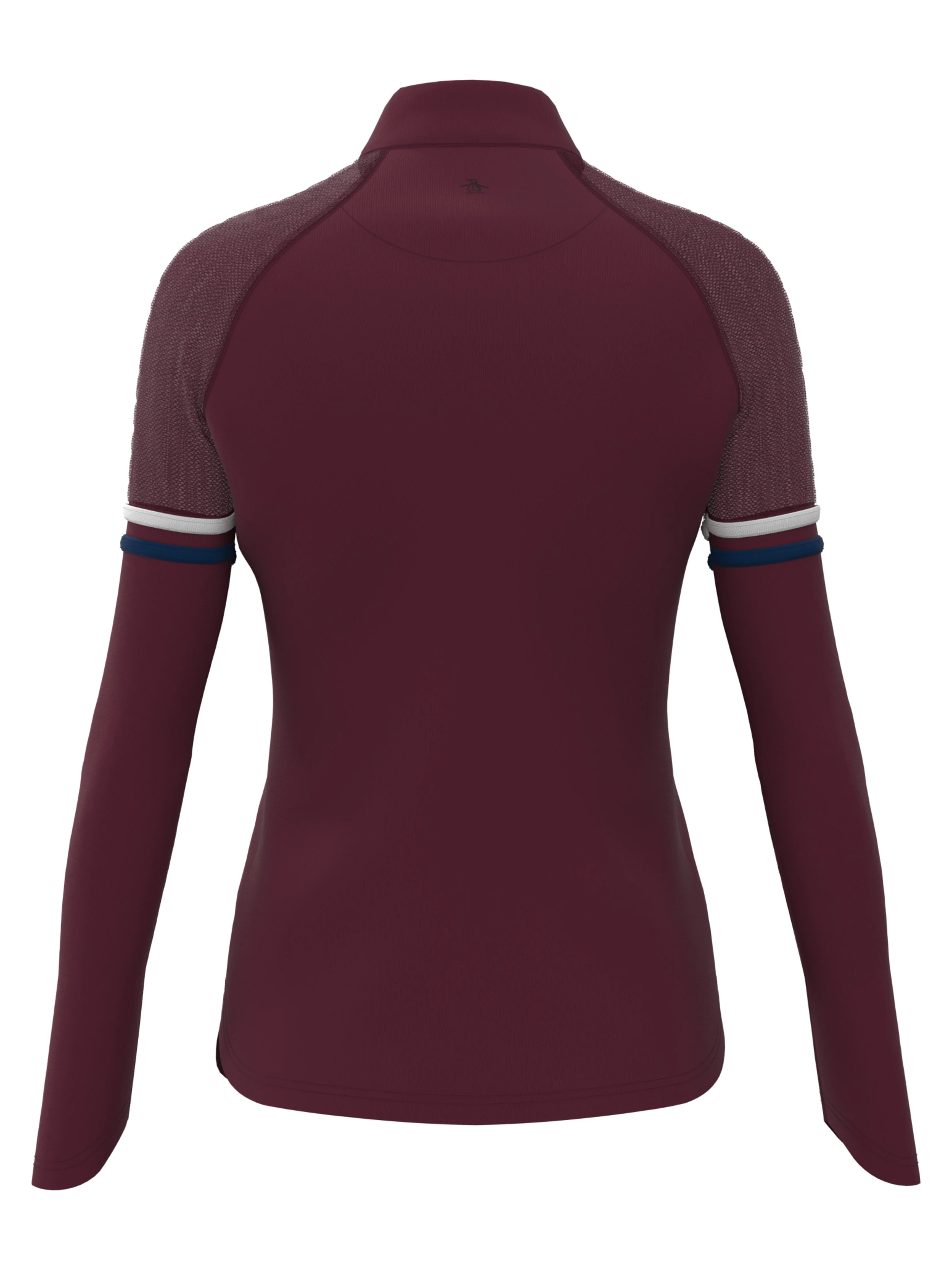 Women's Quarter Zip Tennis Shirt with Contrast Sleeves - Image 2