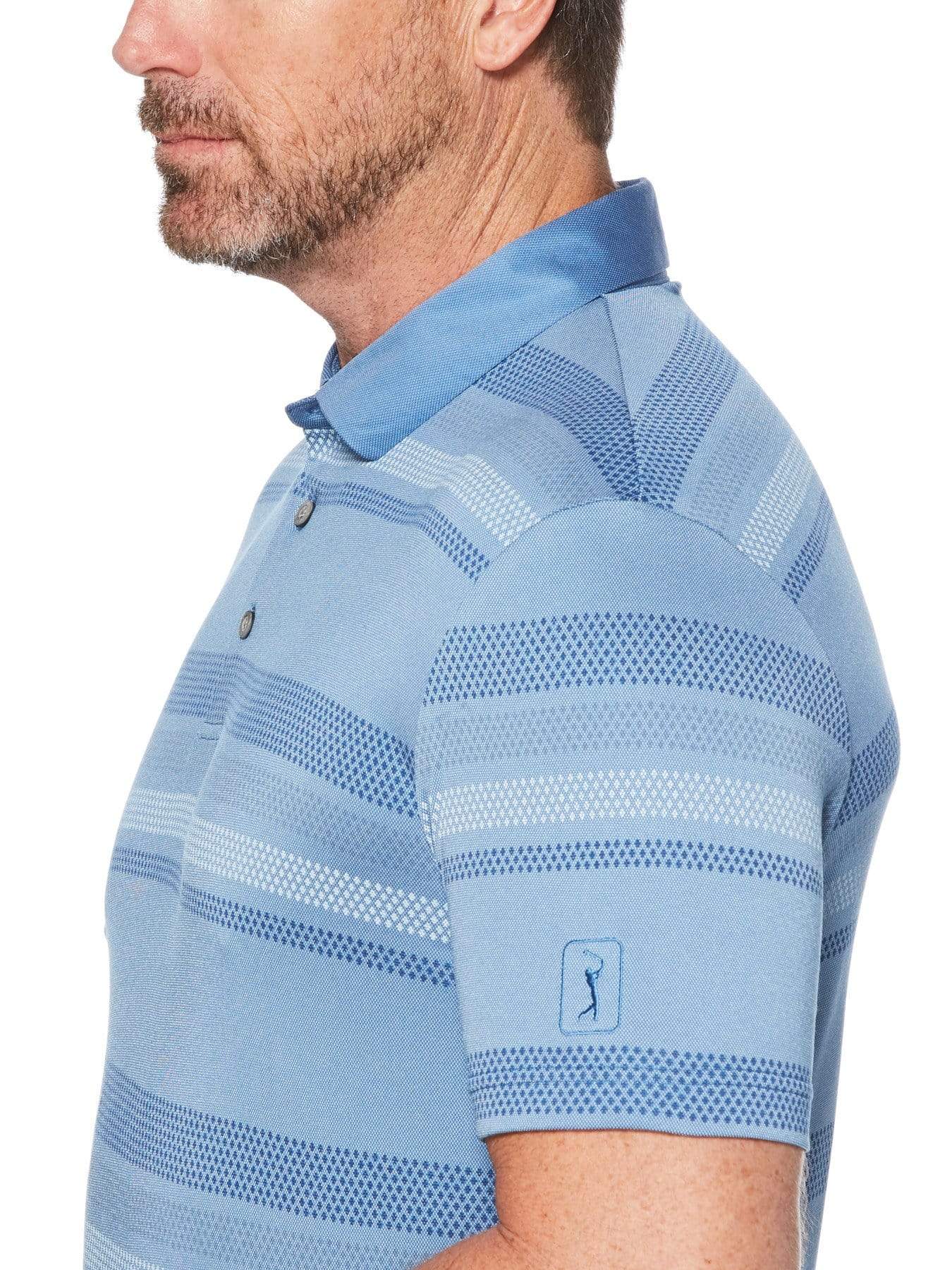 Men's Air Texturized Yarn Mini Geo Stripe Short Sleeve Polo - Image 3