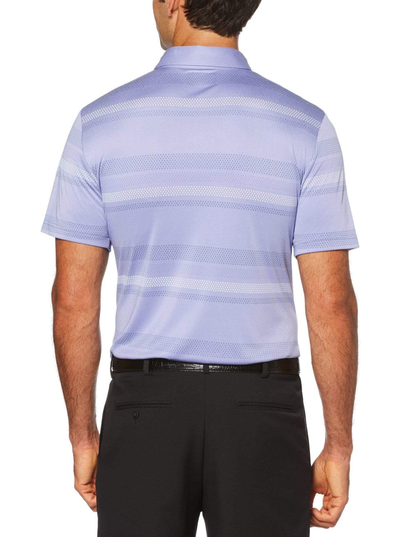 Men's Air Texturized Yarn Mini Geo Stripe Short Sleeve Polo - Image 2