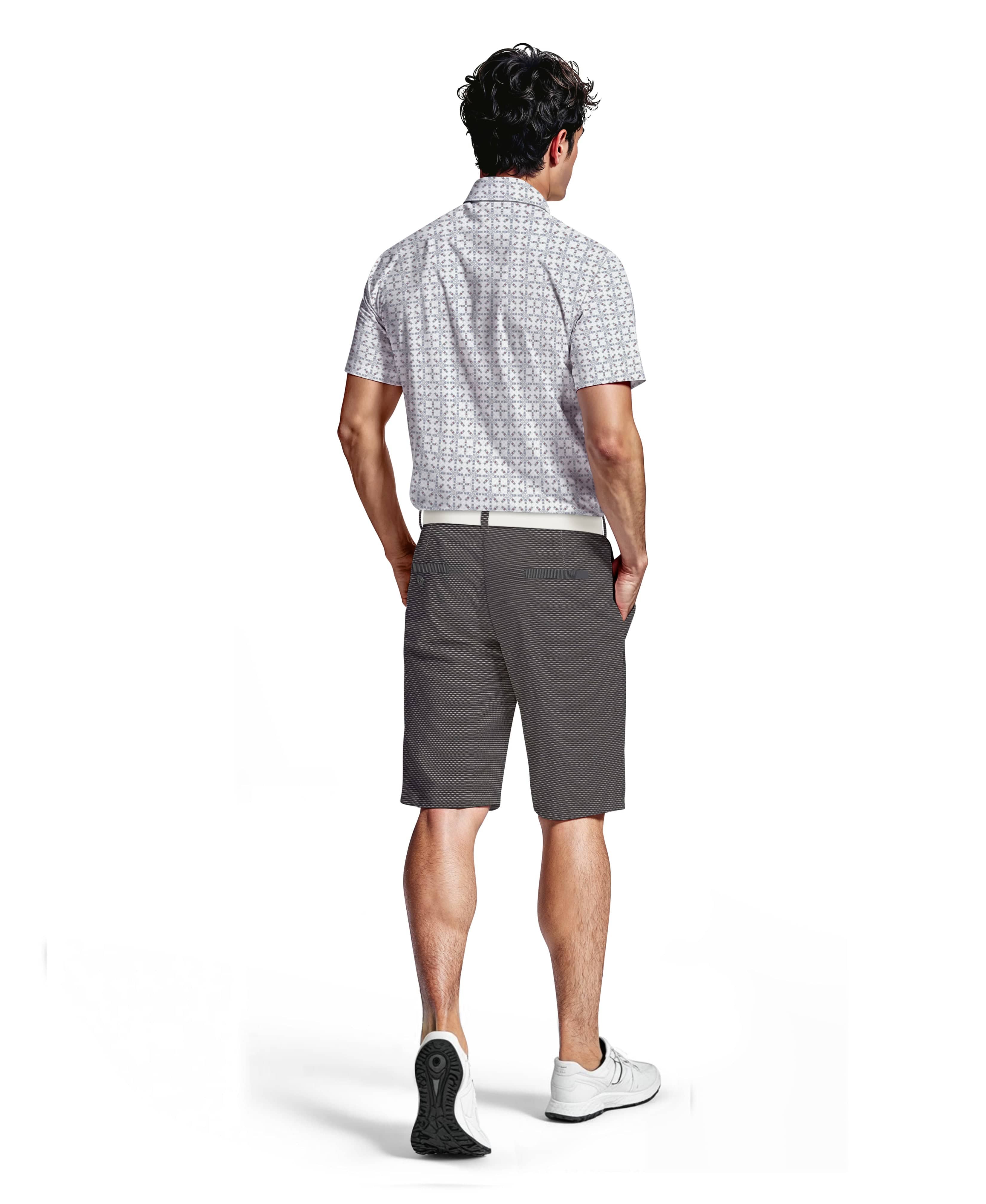 Men's Flat Front All-Over Micro Geo Print Golf Short | 8" Inseam - Image 4