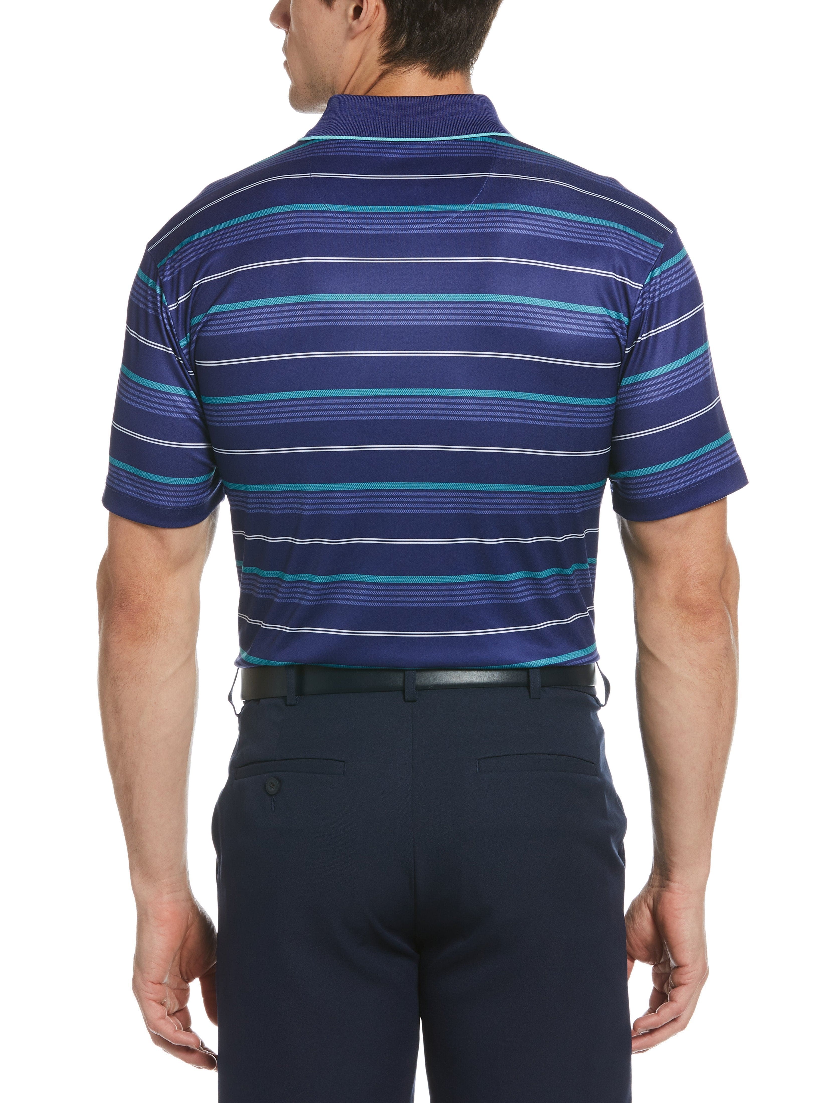Men's Allover Birdseye Striped Golf Polo - Image 2