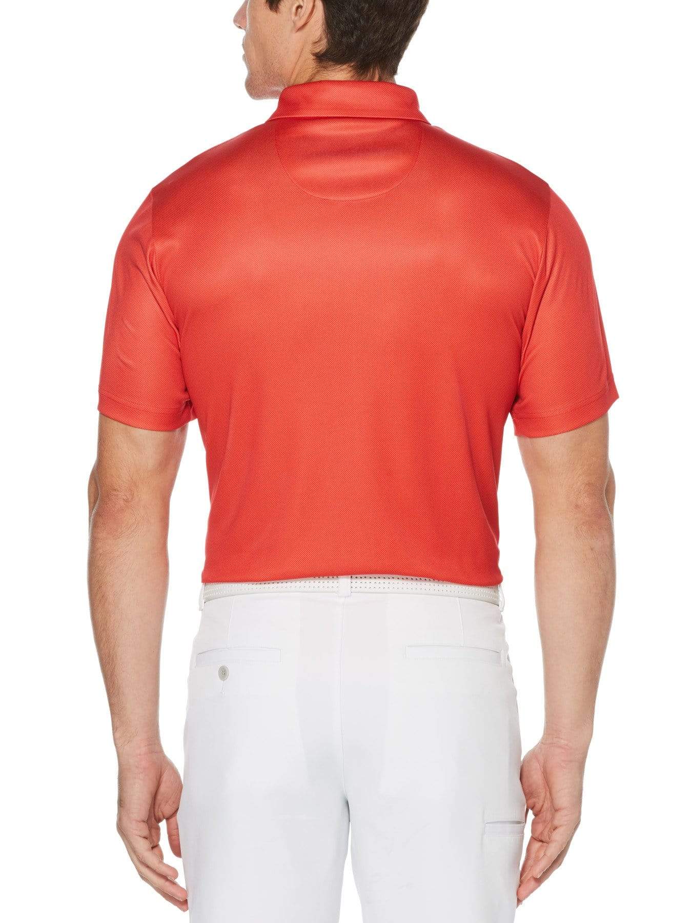 Men's Allover Shadow Stripe Print Short Sleeve Polo - Image 2