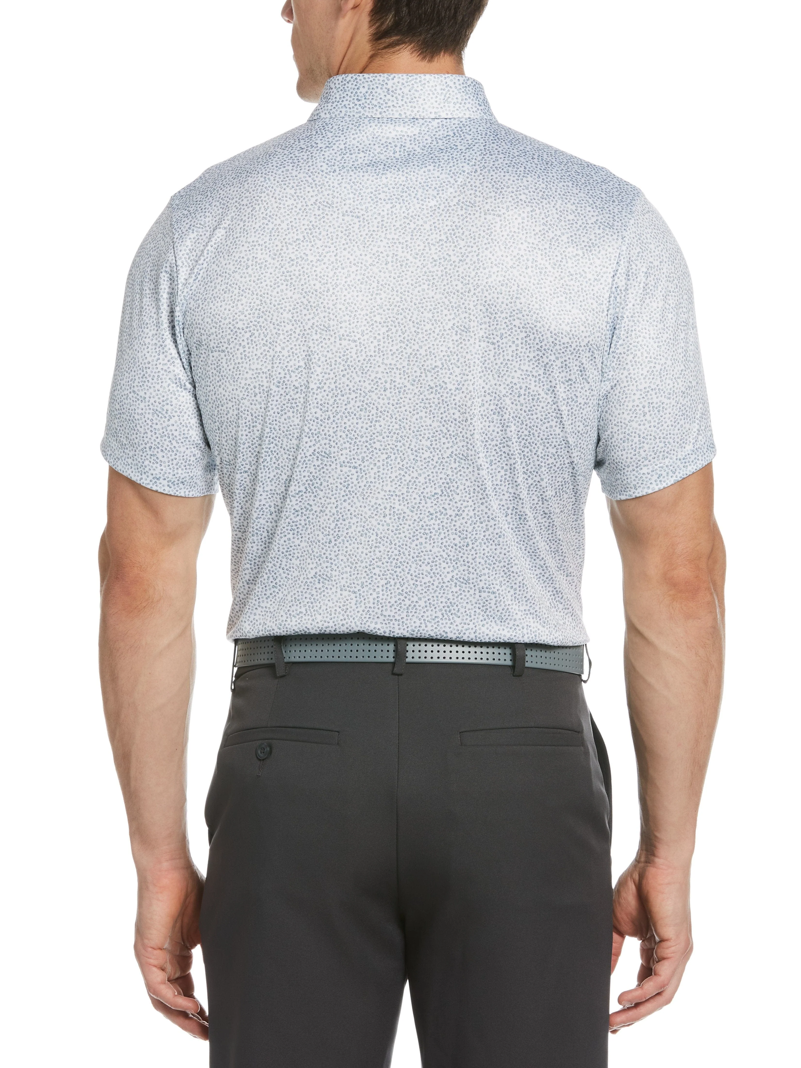 Men's Allover Textured Print Golf Polo - Image 2
