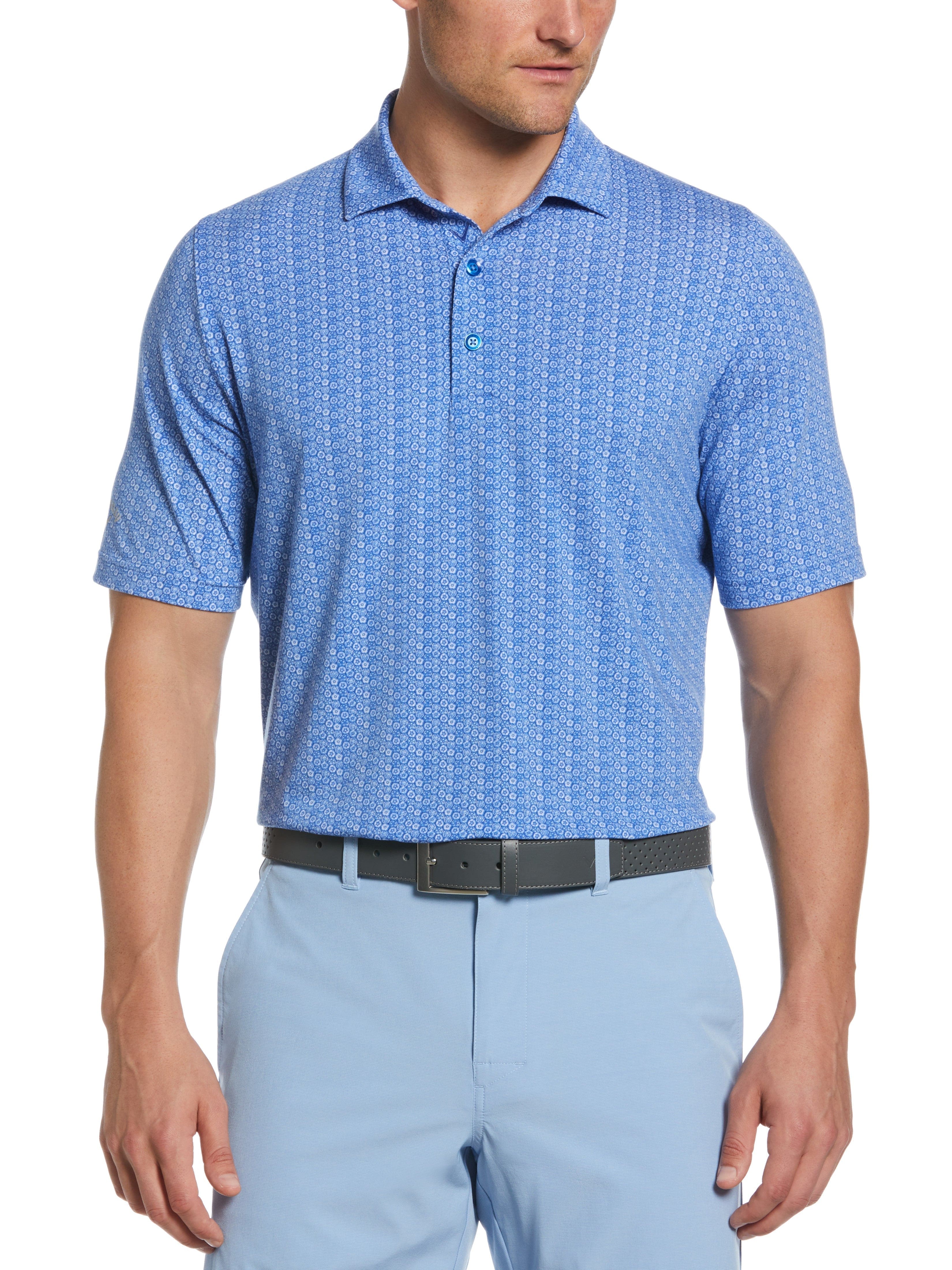 Men's All-Over Tie Dye Foulard Print Golf Polo