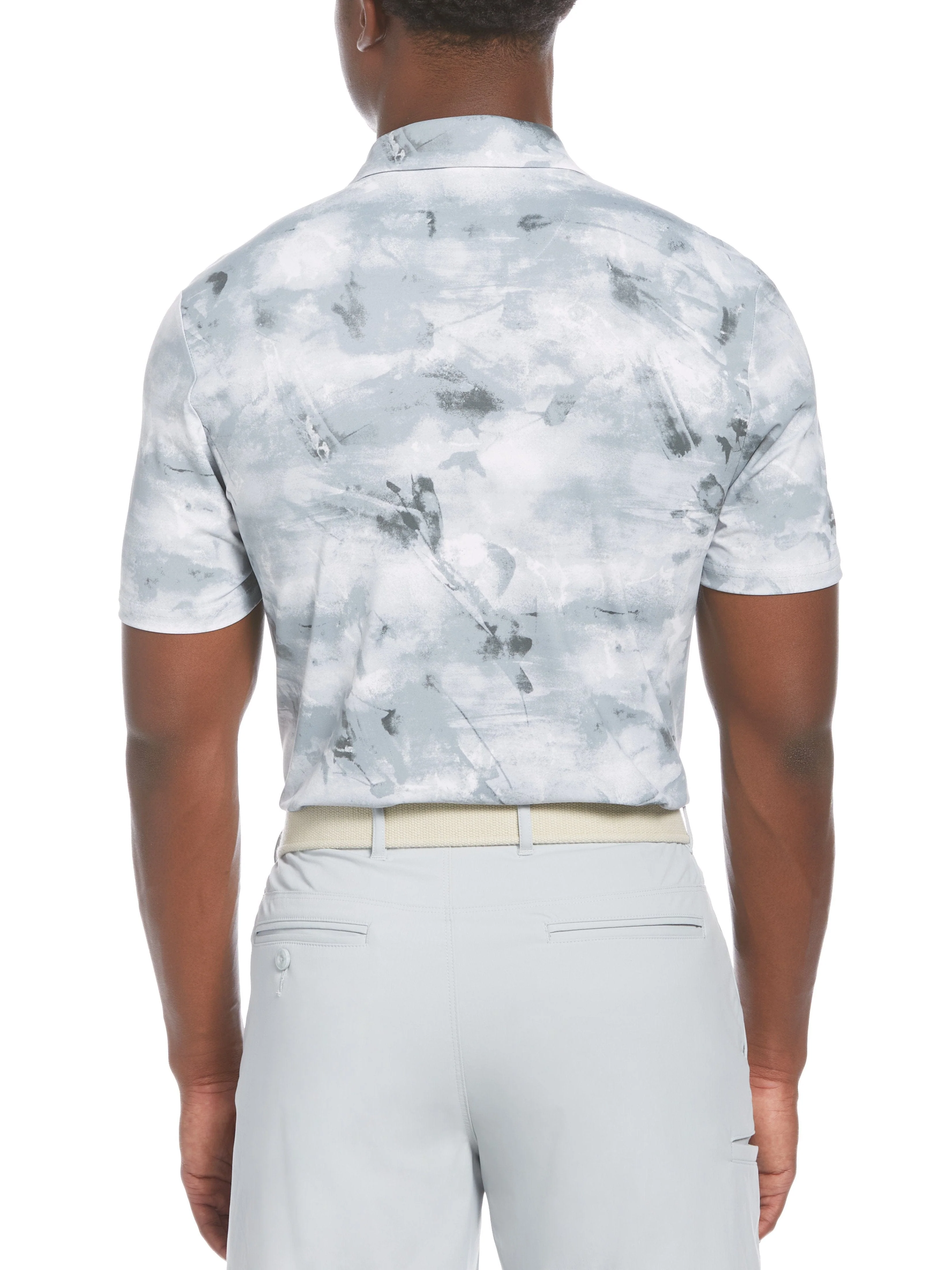 Men's Allover Tie Dye Print Golf Polo Shirt - Image 2