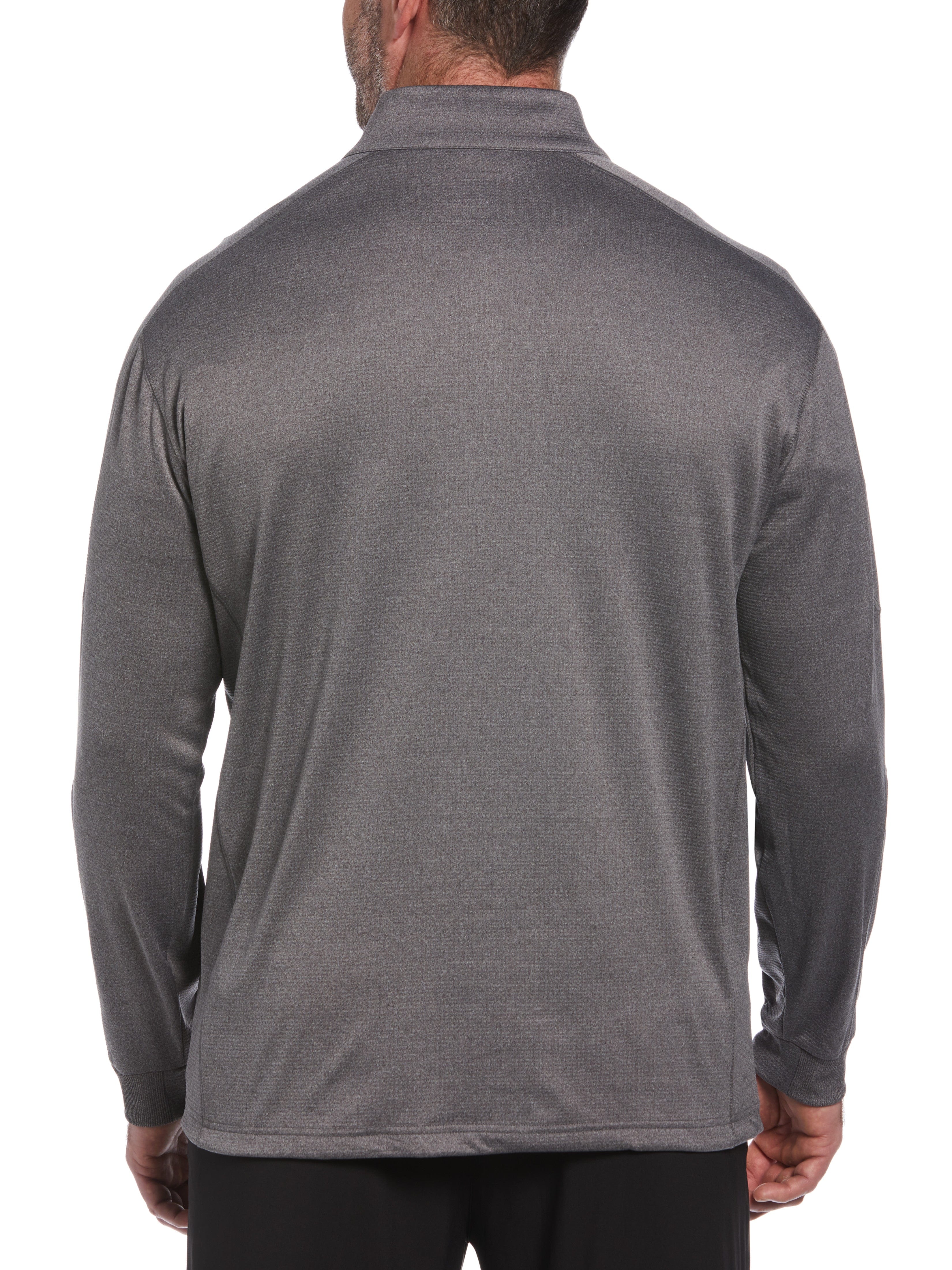 Big & Tall Midweight Waffle Knit Fleece Quarter Zip Golf Sweater - Image 2