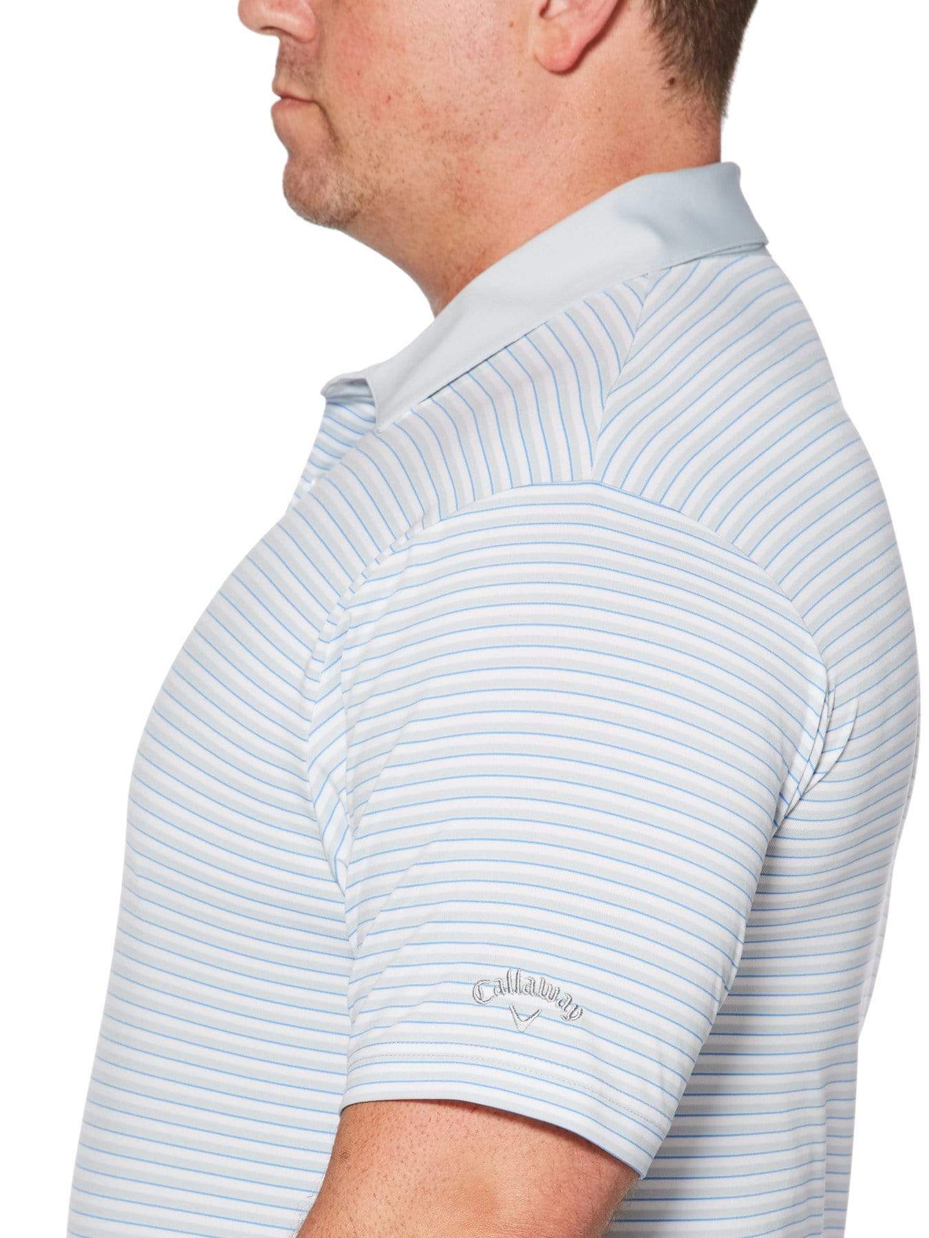 Big & Tall Refined 3-Color Stripe Polo - Image 3