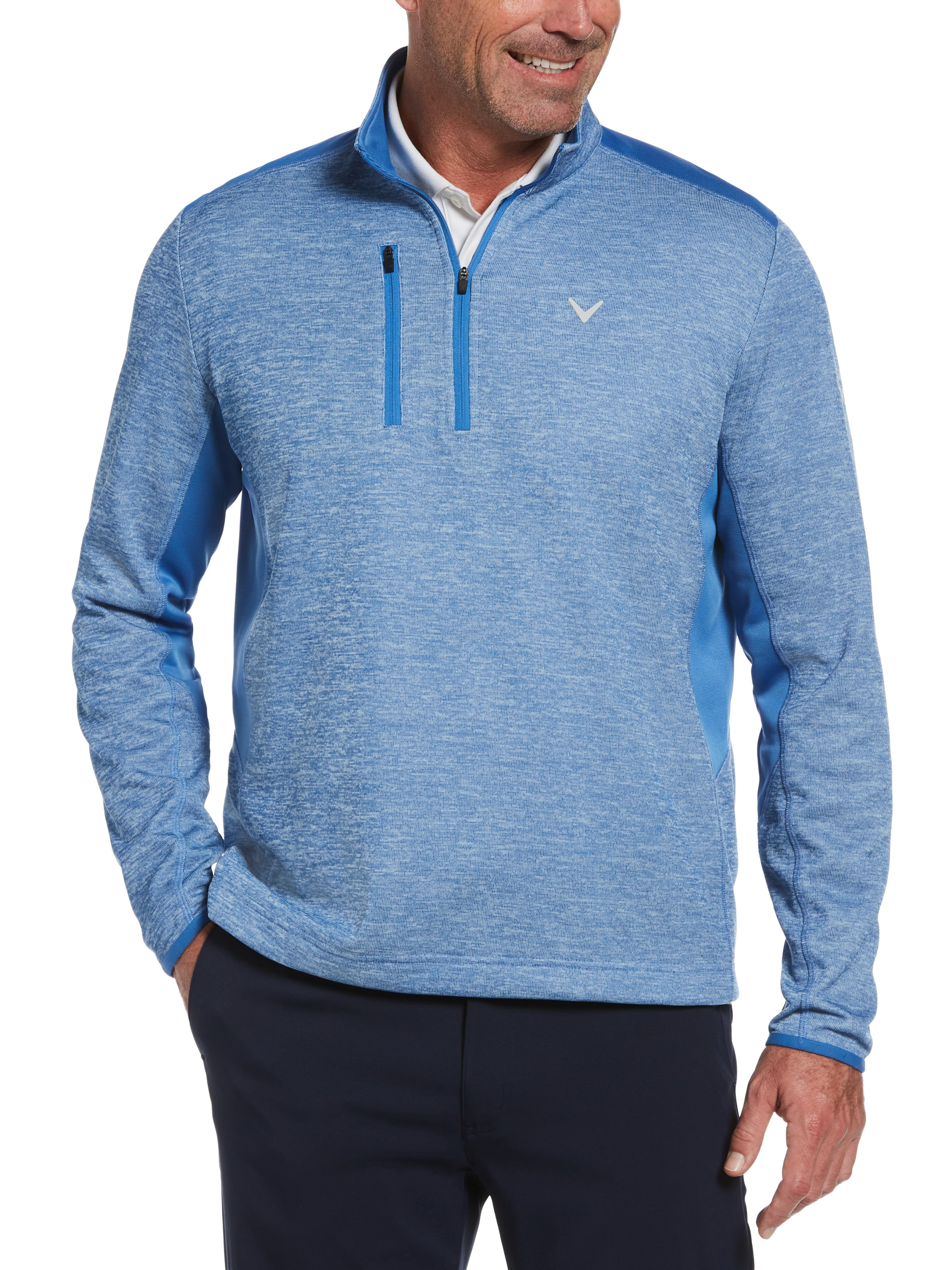 Dual-Action Big & Tall Aquapel® Block Quarter Zip Golf Pullover