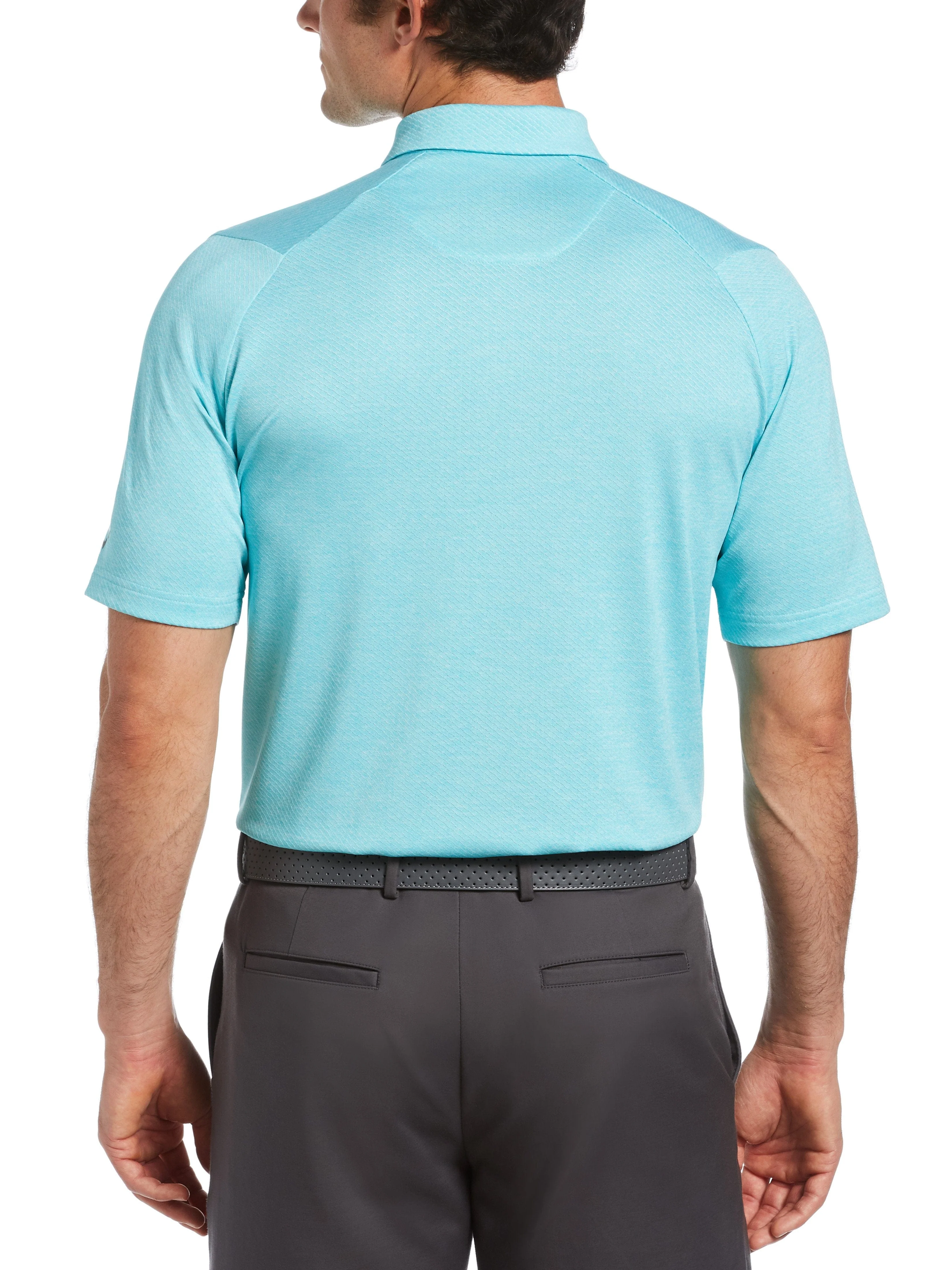 Big & Tall Ventilated Heather Jacquard Golf Polo - Image 2