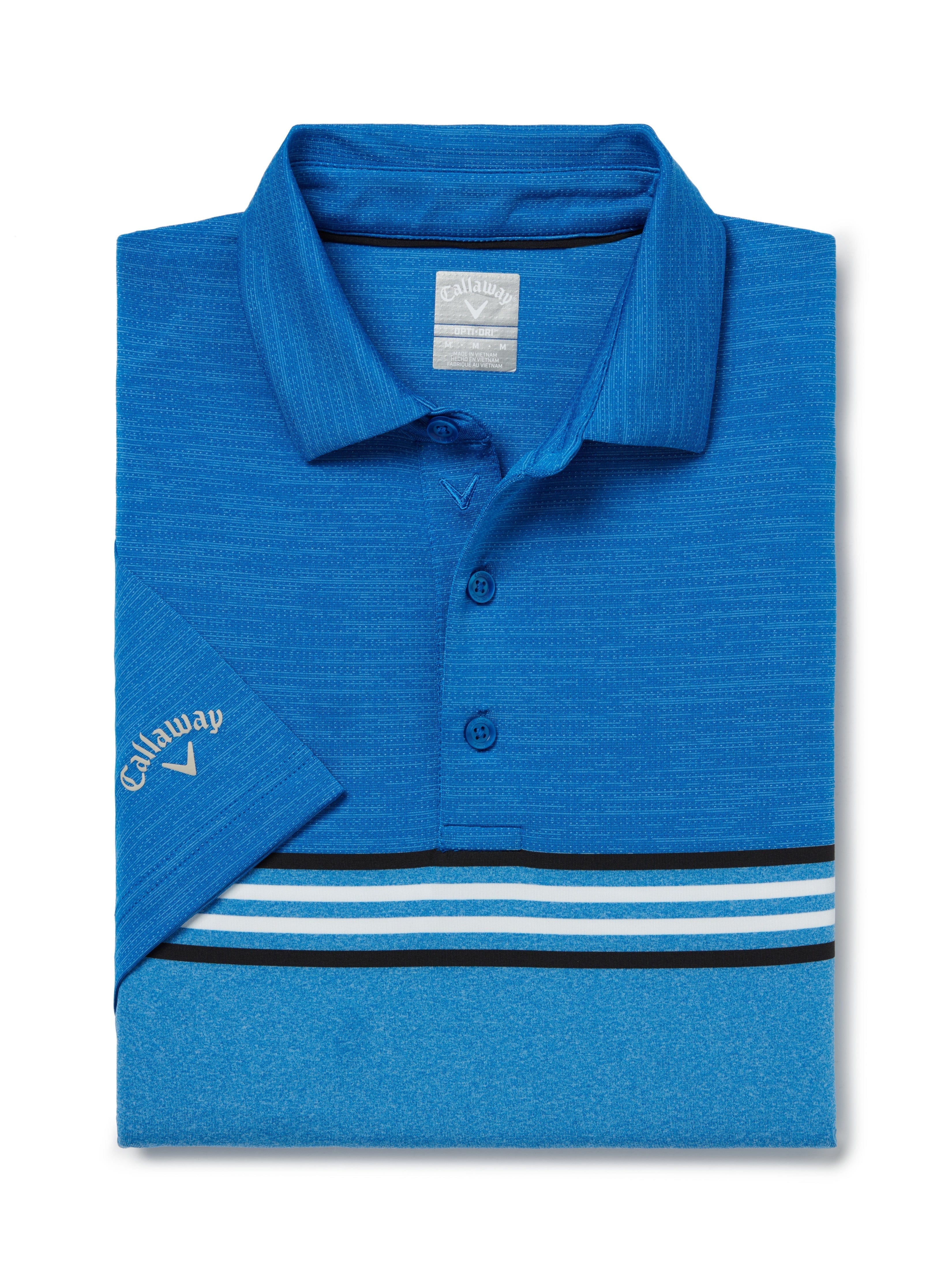 Big & Tall Yarn Dyed Ventilated Jaspe Engineered Stripe Golf Polo - Image 3