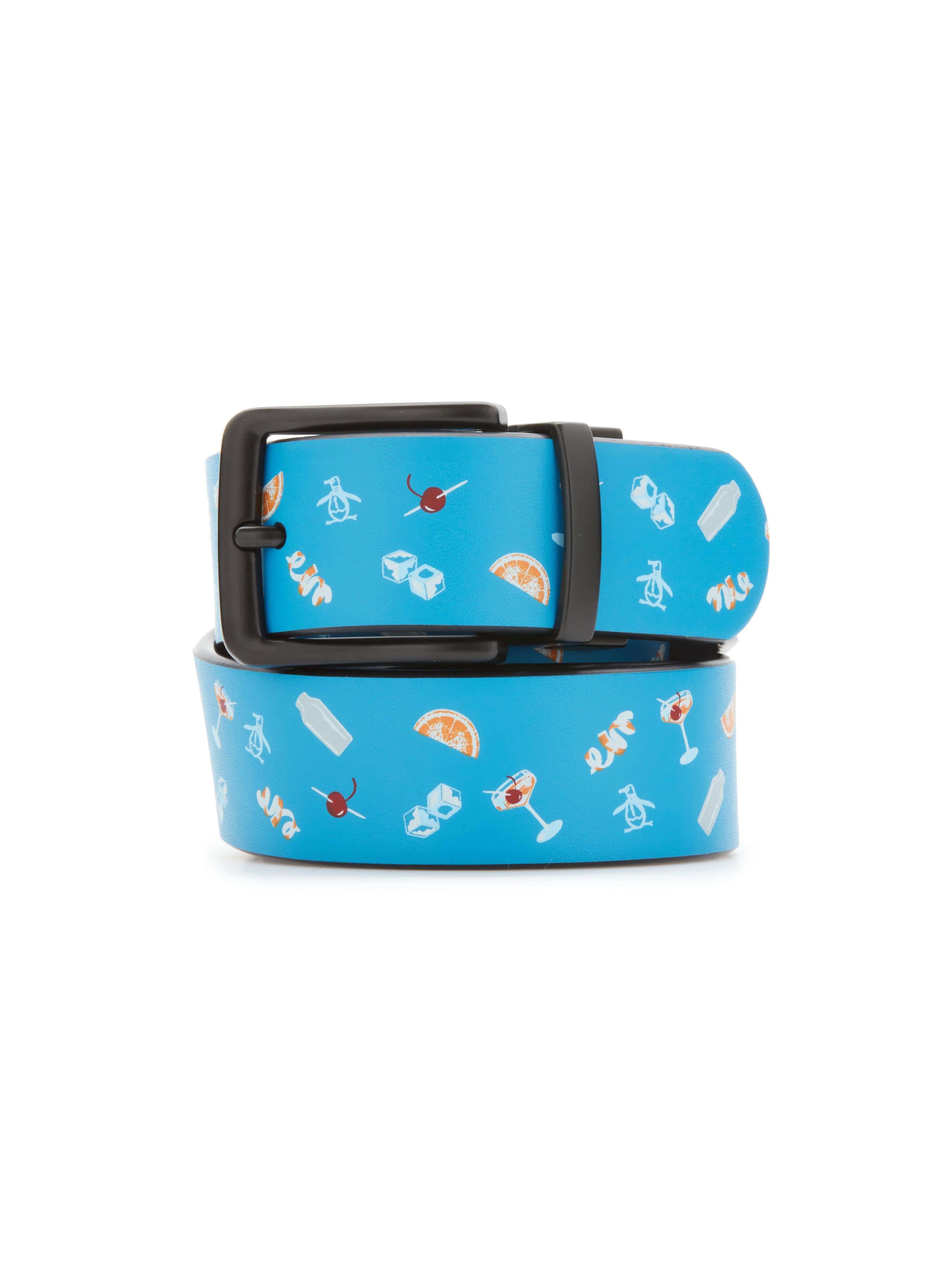 Men's Cocktail Hour Print Reversible Belt