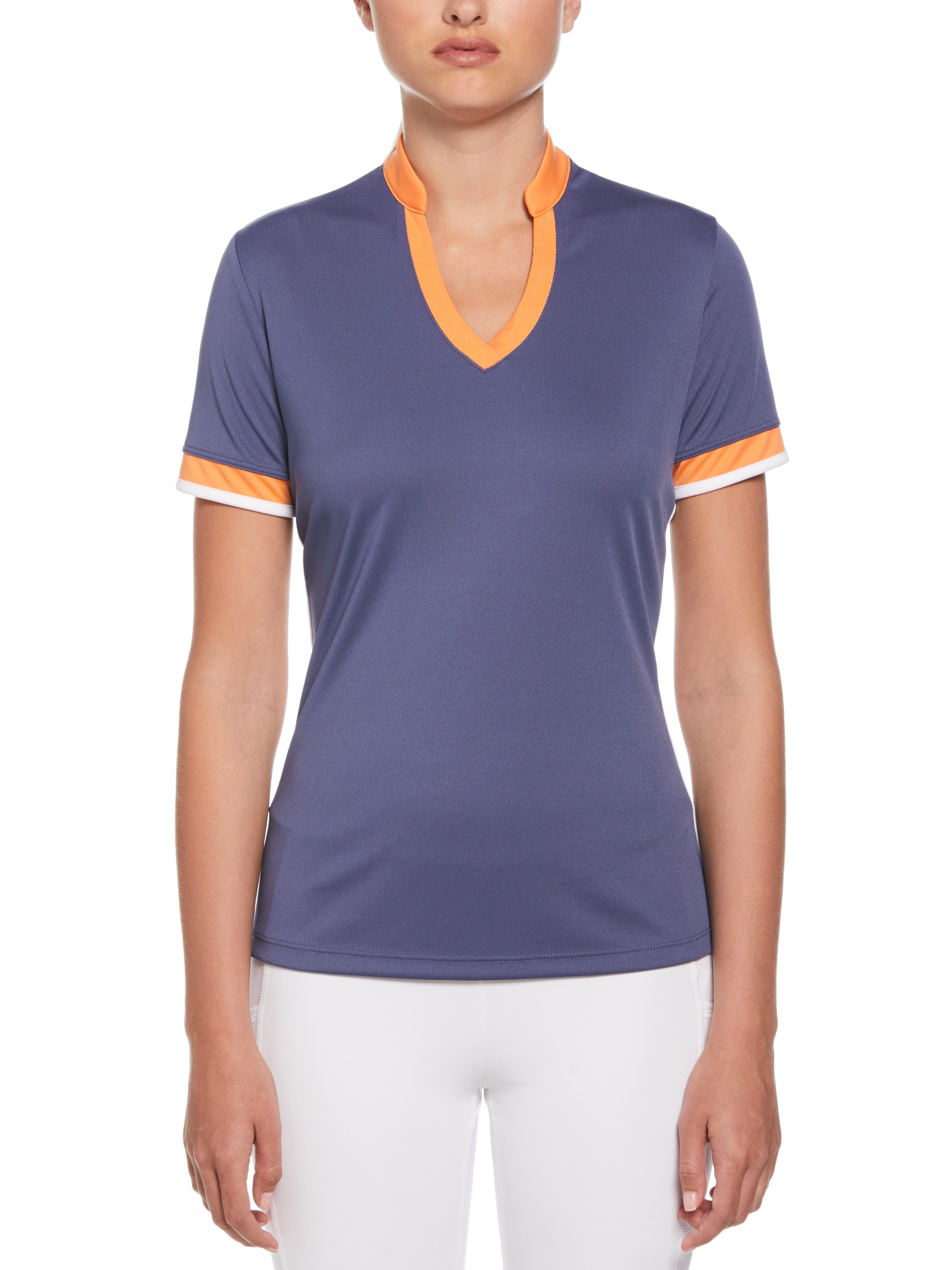 Color Block Mandarin Collar Golf Polo