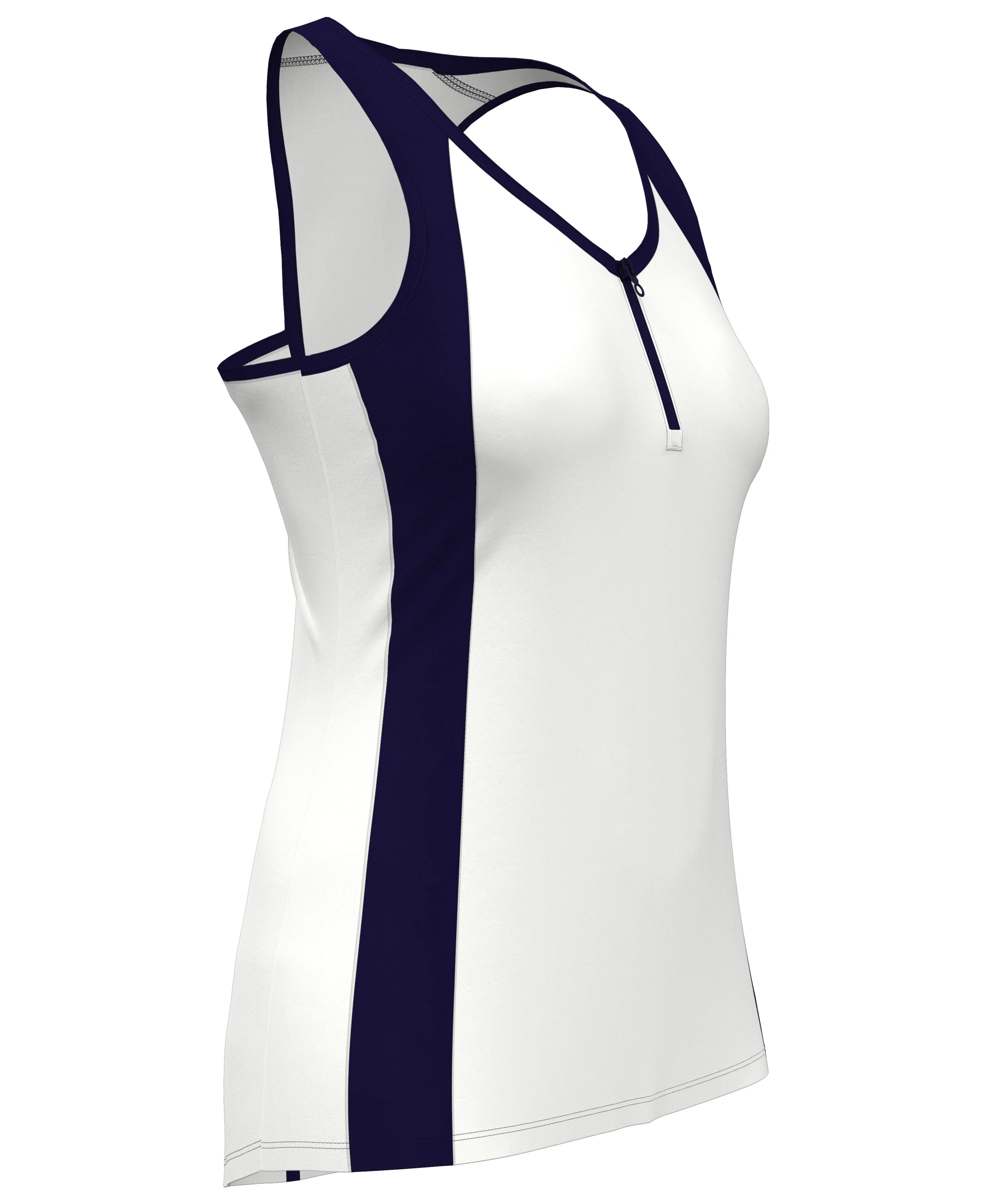 Women's Color Block Tennis Tank Top with Zip - Image 9