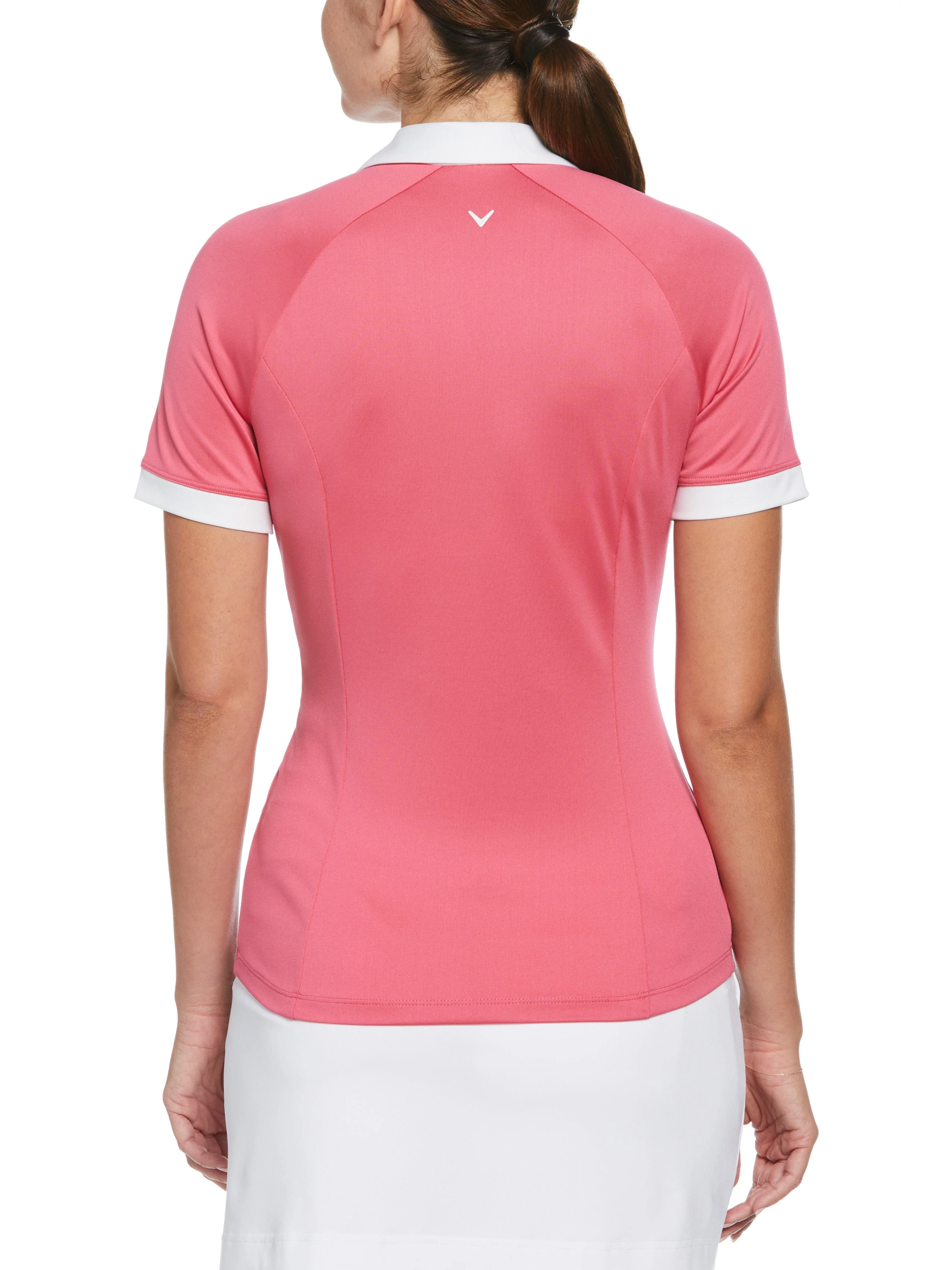 Women's V-Placket Colourblock Polo Top - Image 2