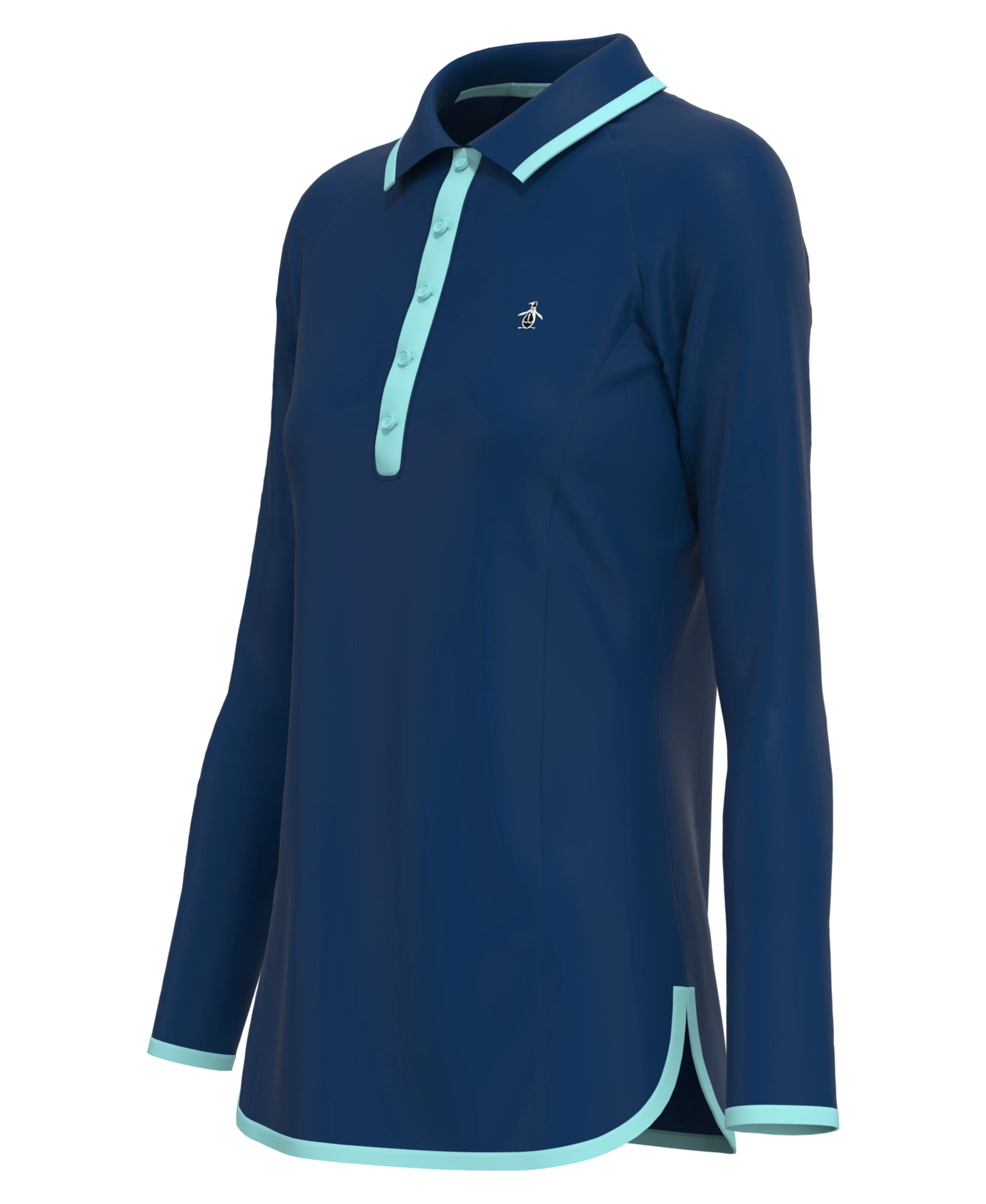 Women's Contrast Rounded Hem Golf Polo - Image 5
