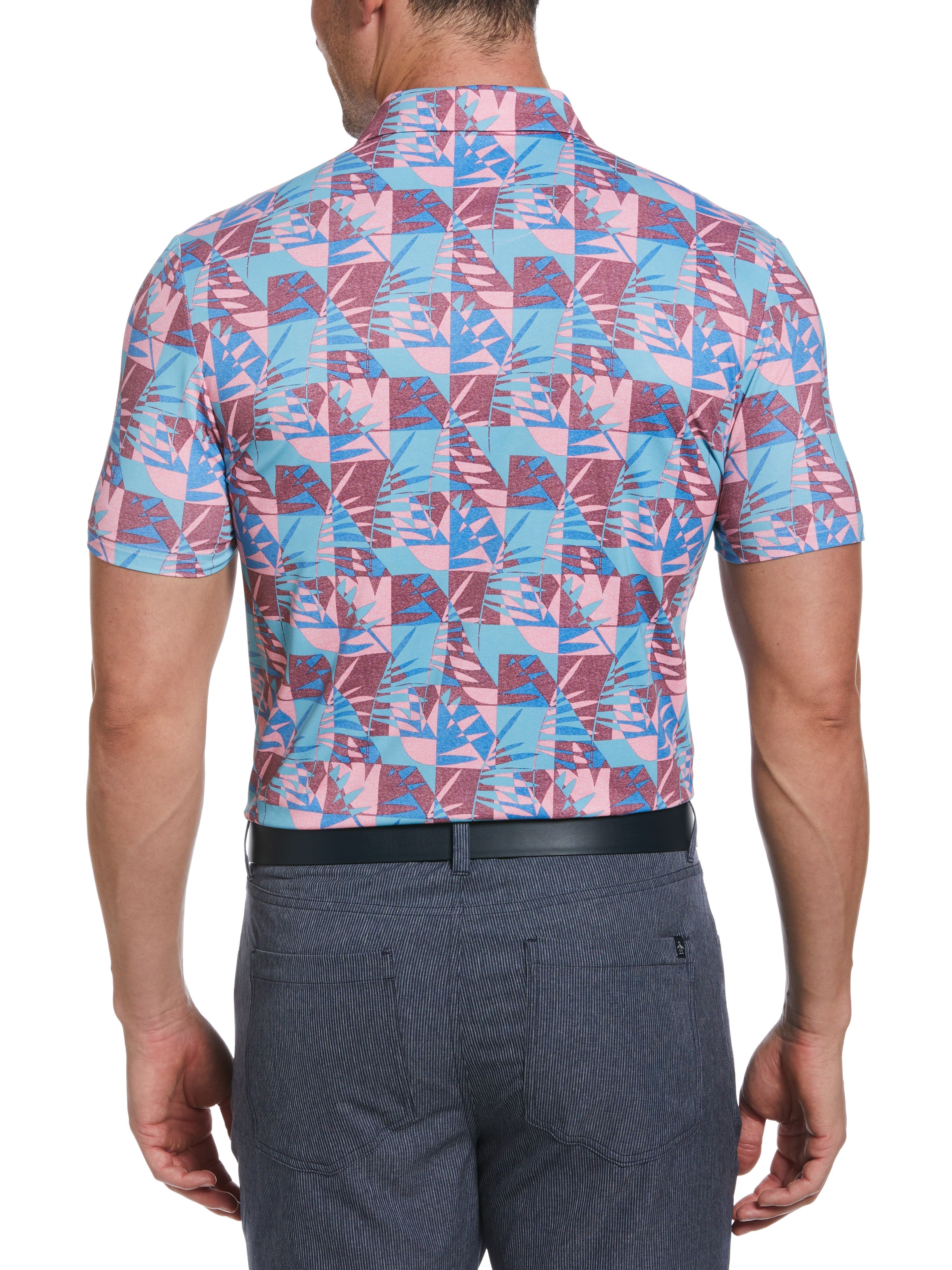 Men's Cubist Floral Print Golf Polo - Image 2