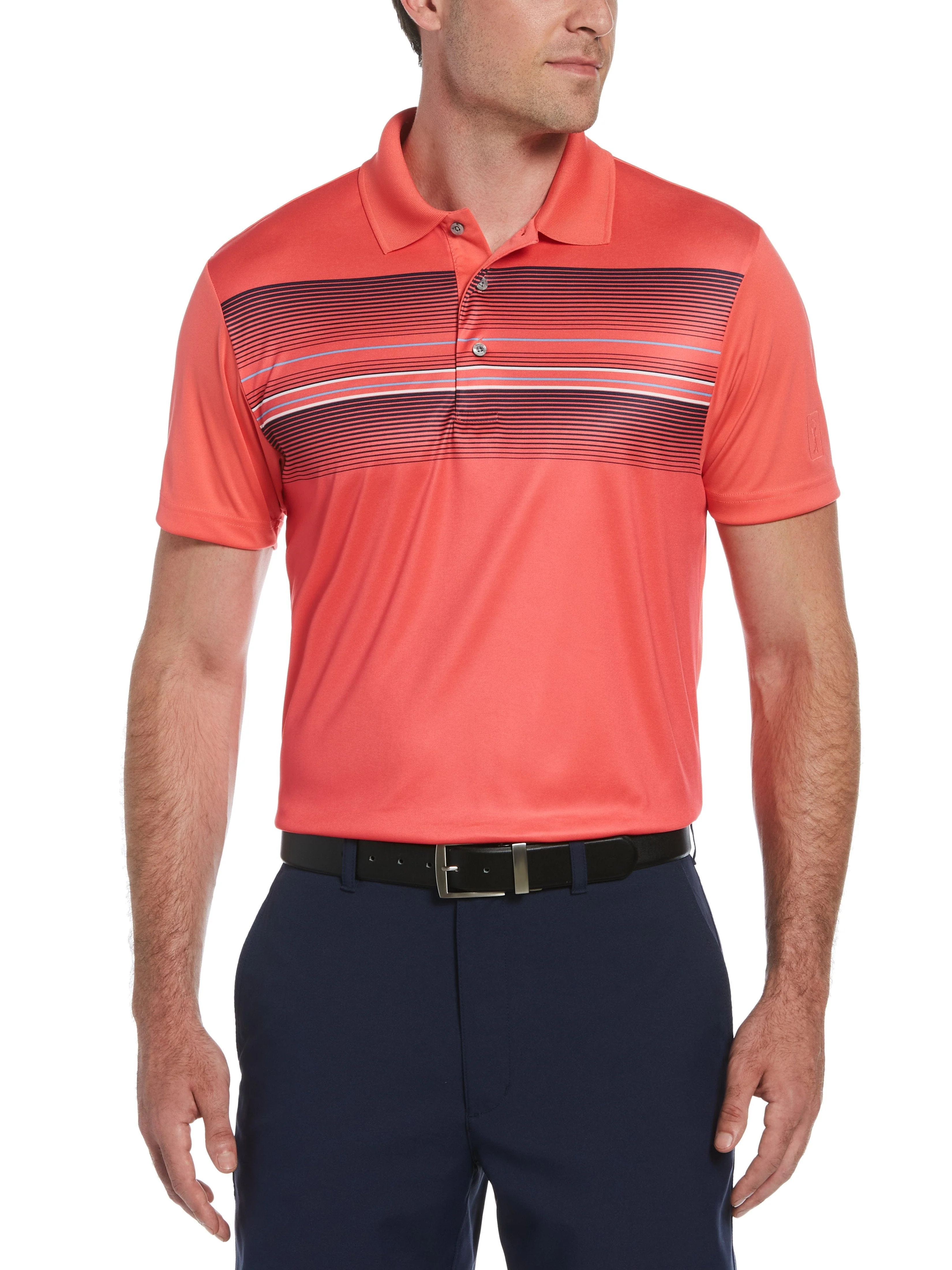 Men's Engineered Leisure Stripe Golf Polo