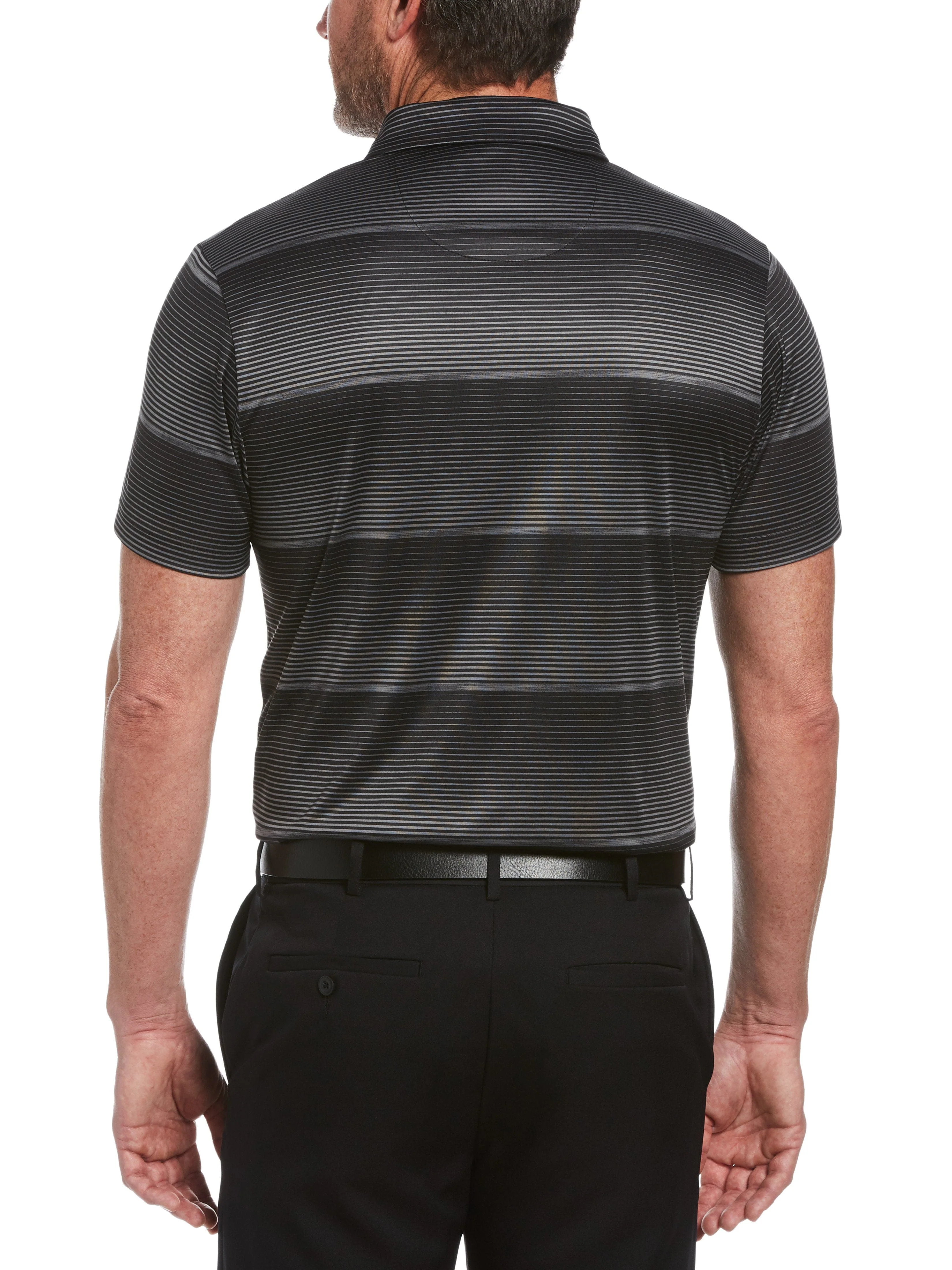 Big & Tall Faded Space Dye Striped Golf Polo - Image 2