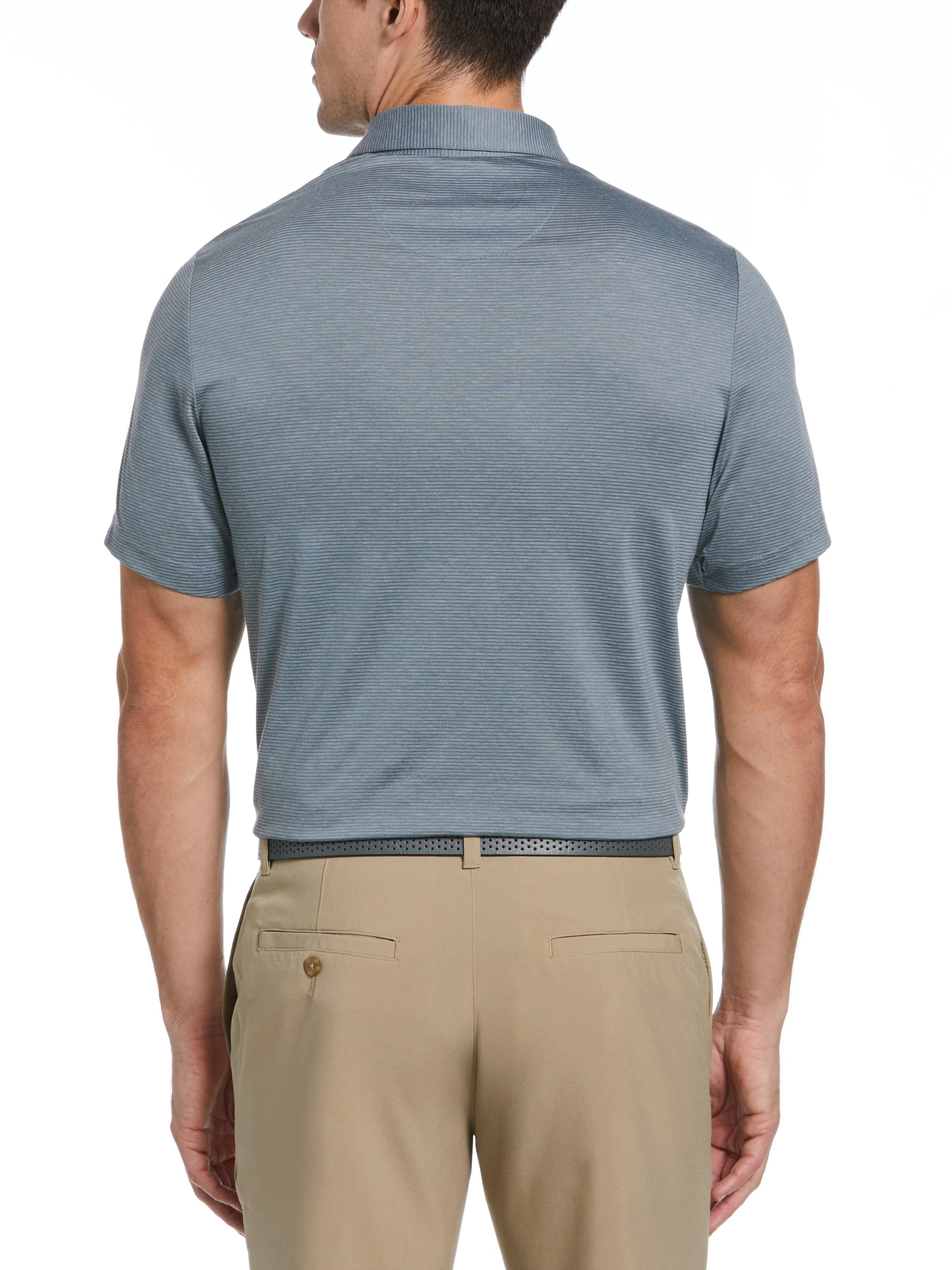 Men's Fine Line Eco Golf Polo with Pocket - Image 2