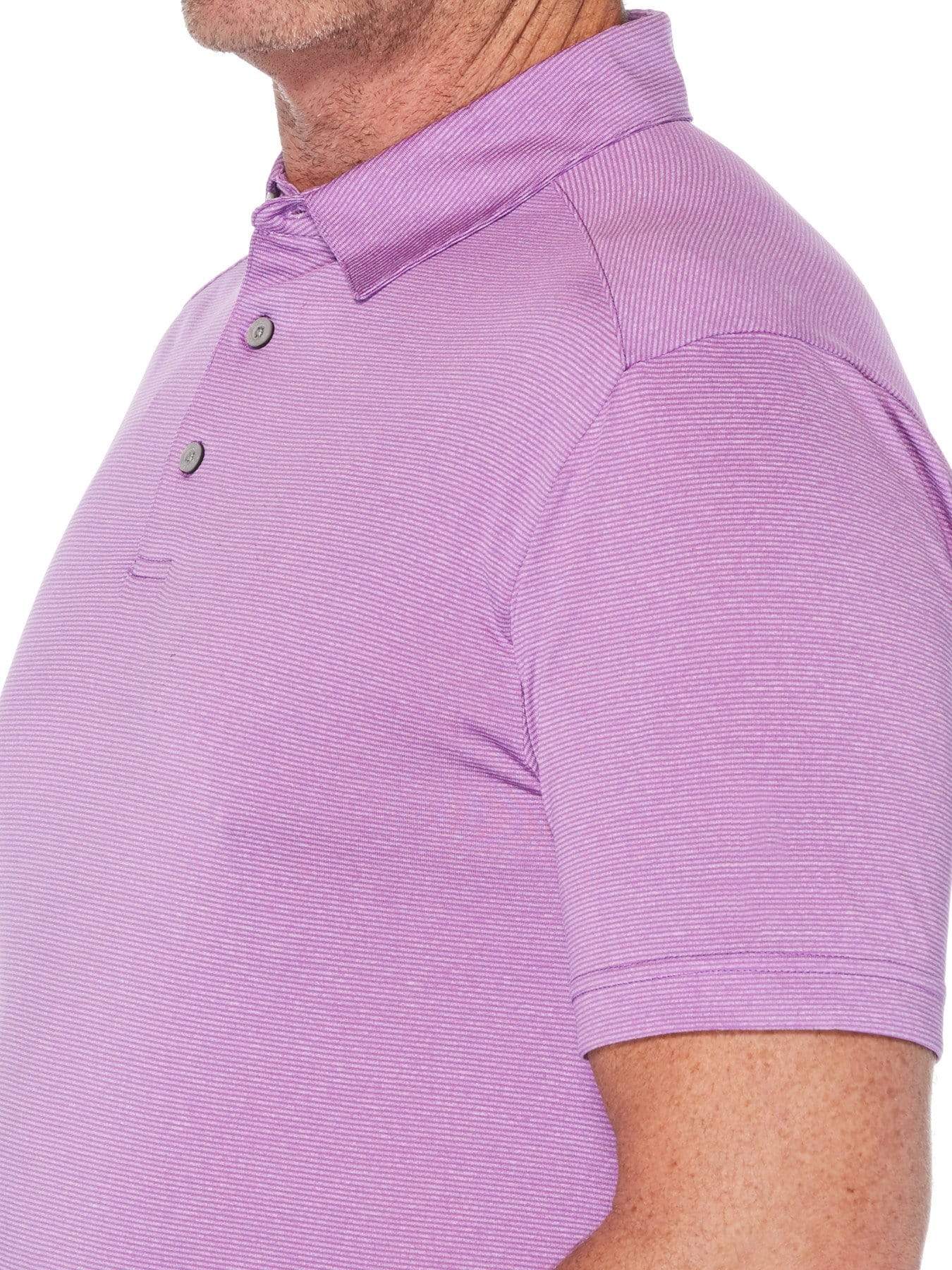 Men's Fine Line Yarn Dyed End on End Short Sleeve Polo - Image 2
