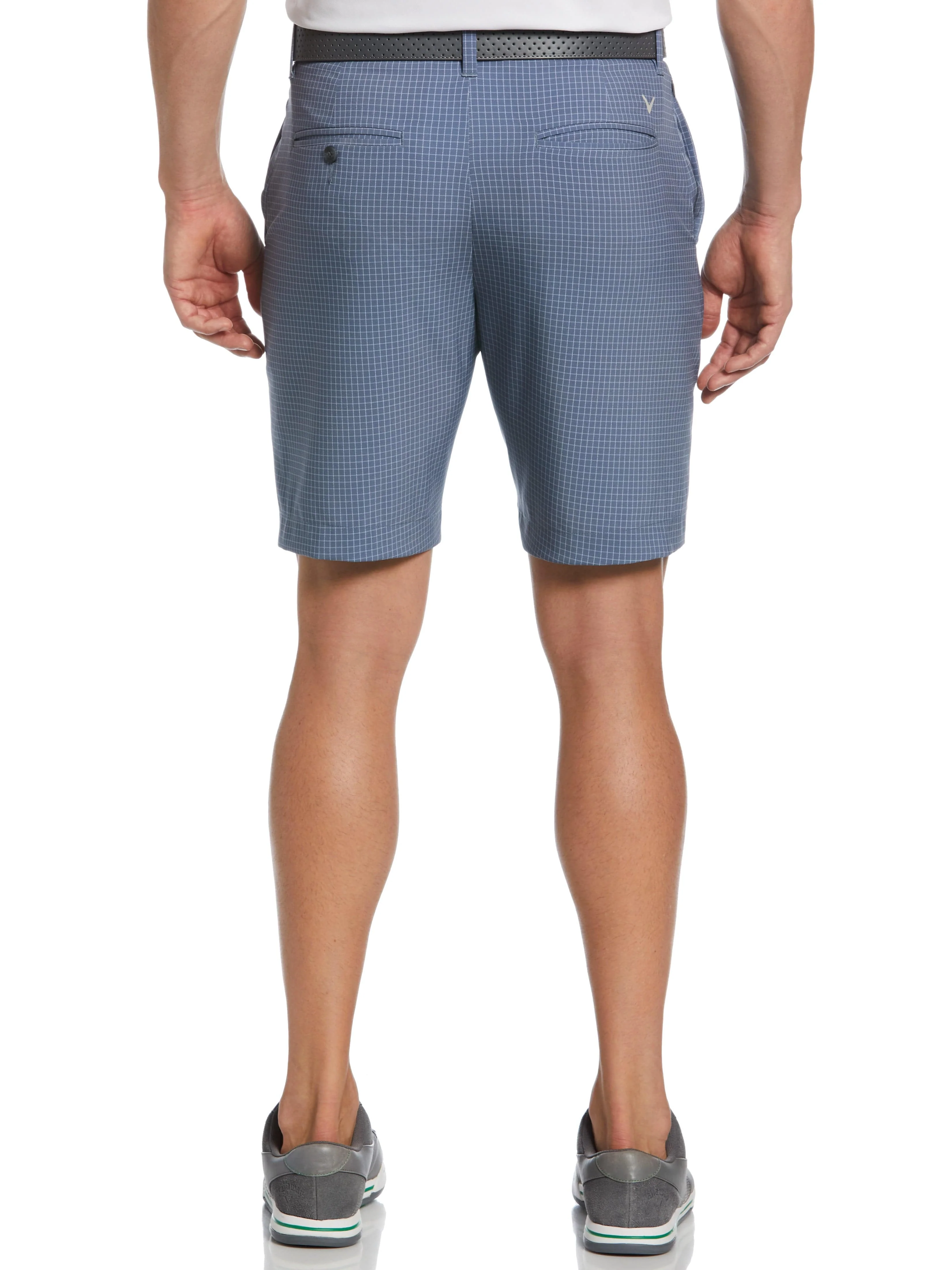 Men's Flat Front Jaspe Grid Print Ergo Golf Short - Image 2
