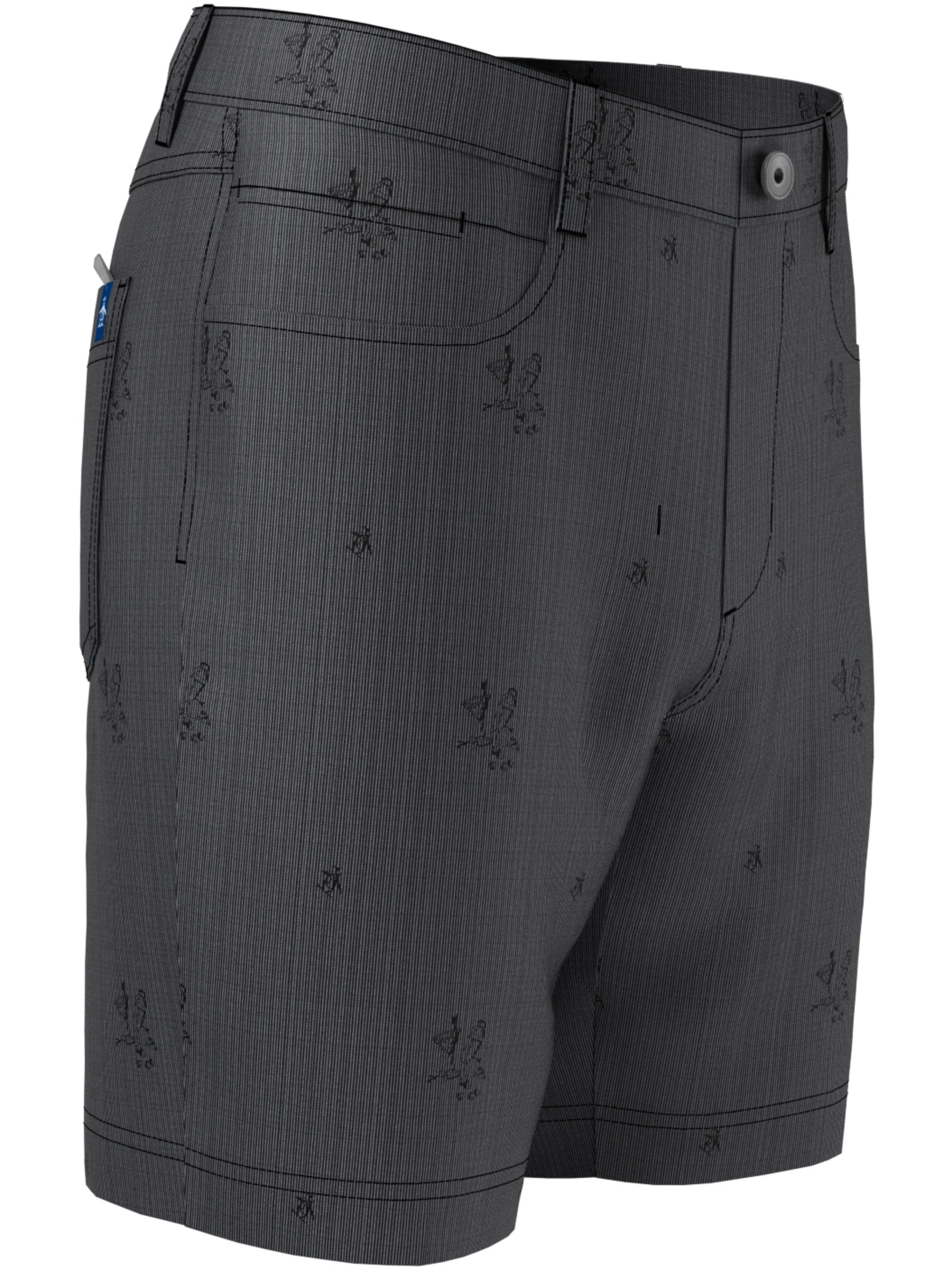 Men's Flat Front Martini Print 5-Pocket 8" Golf Short