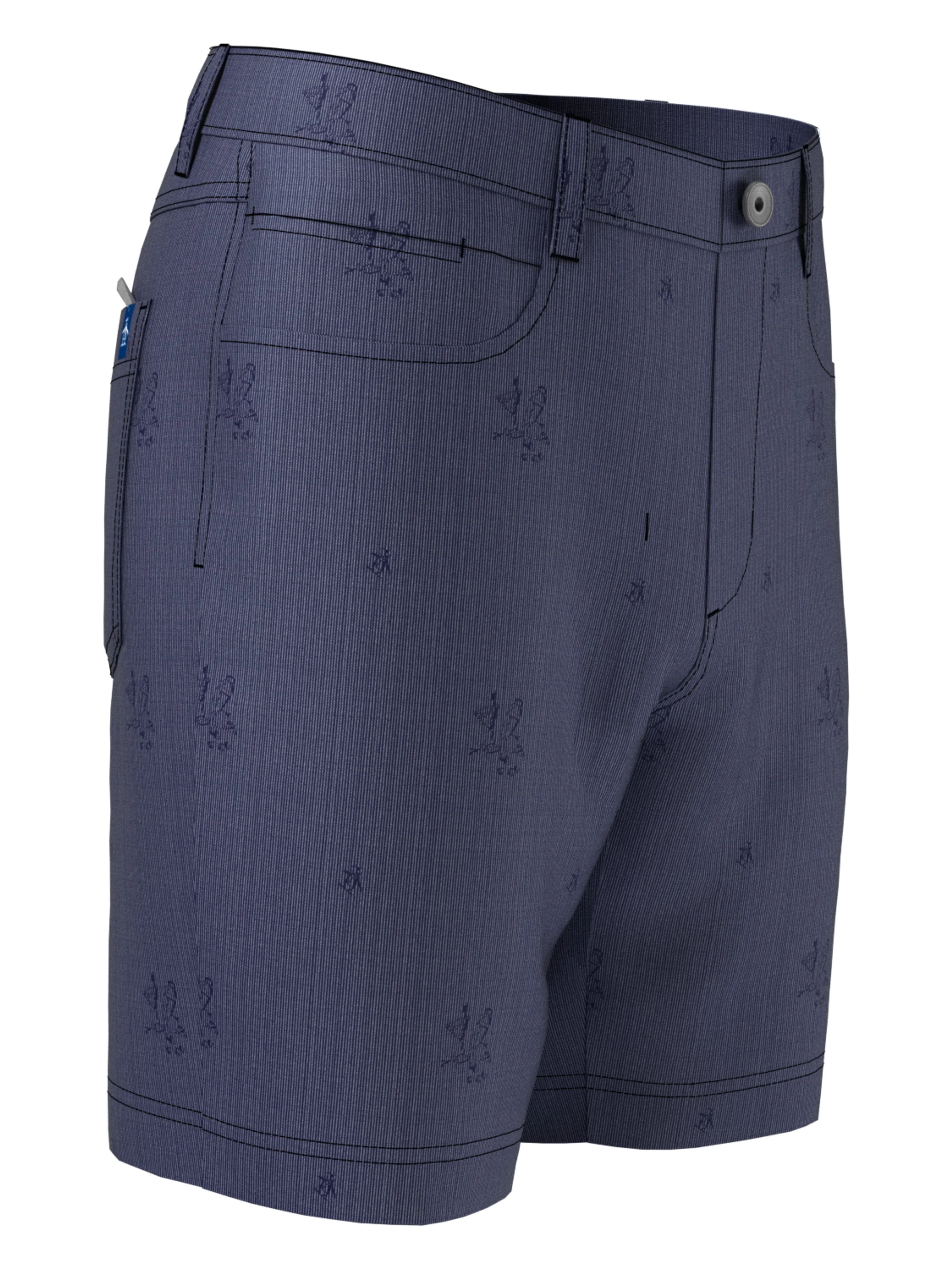 Men's Flat Front Martini Print 5-Pocket 8" Golf Short - Image 3