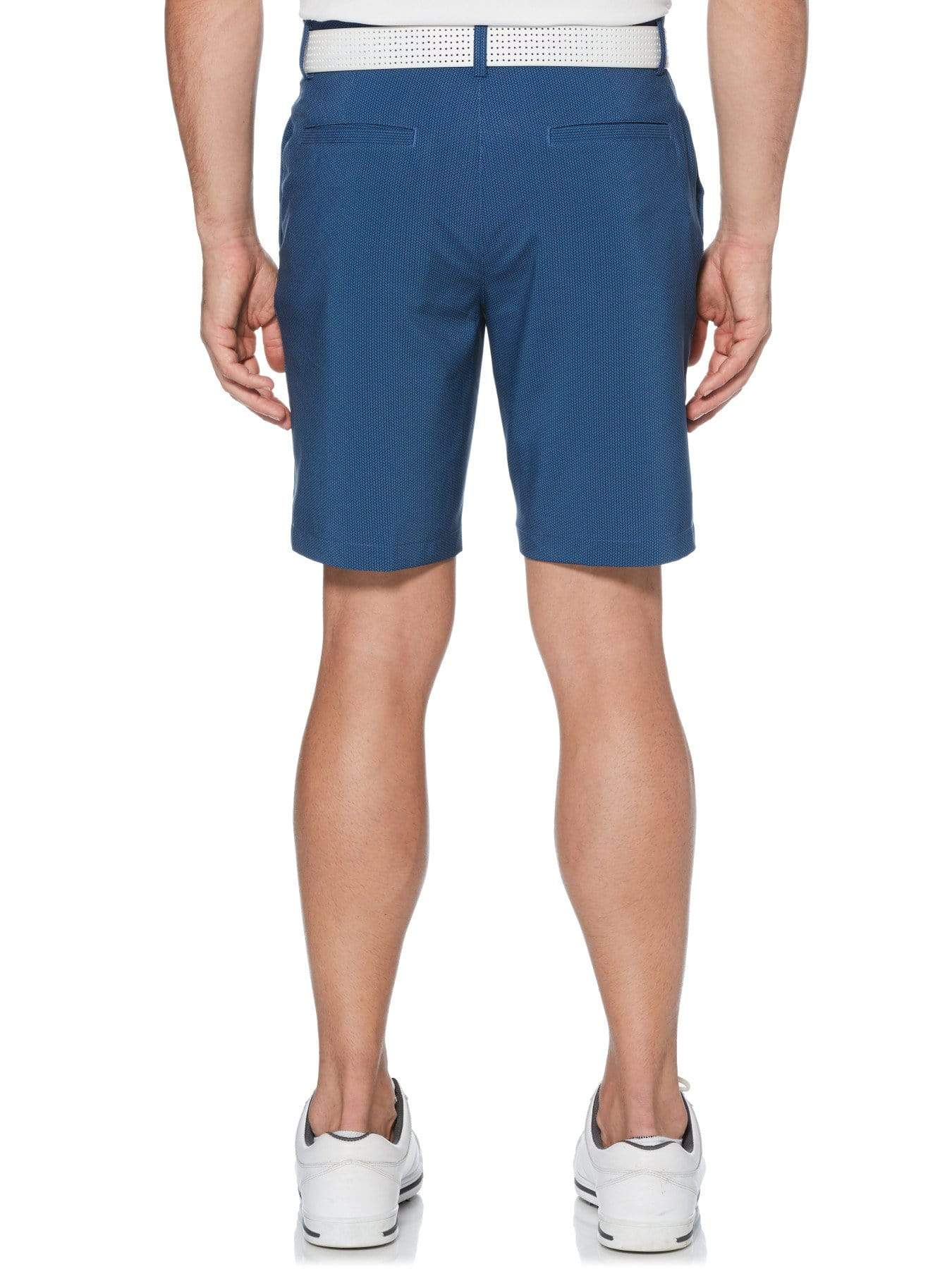Men's Flat Front Printed Tech Herringbone Short with Active Waistband - Image 2