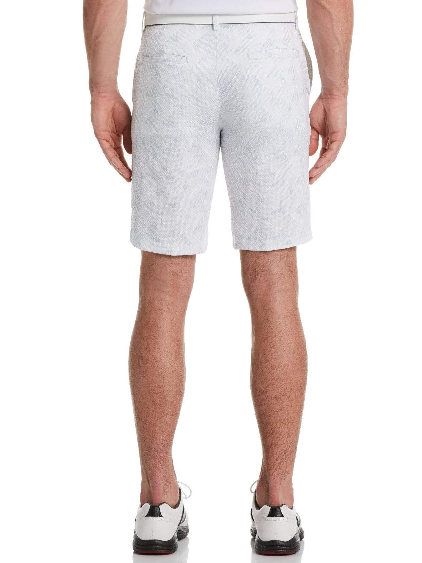Men's Flat Front Seersucker Geometric Palm Print Golf Short - Image 2