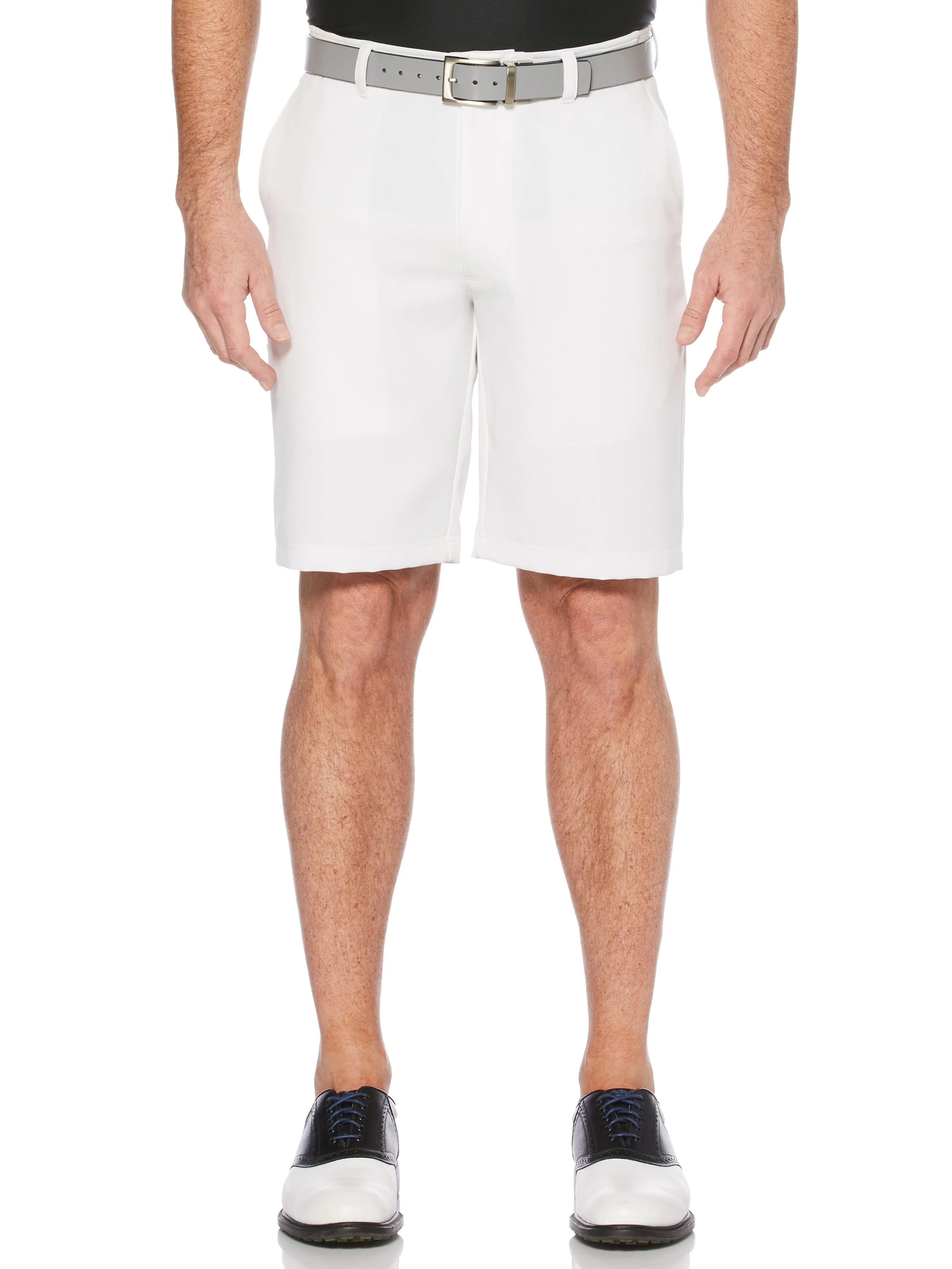 Men's Flat Front Solid Golf Short with Active Waistband and Media Pocket