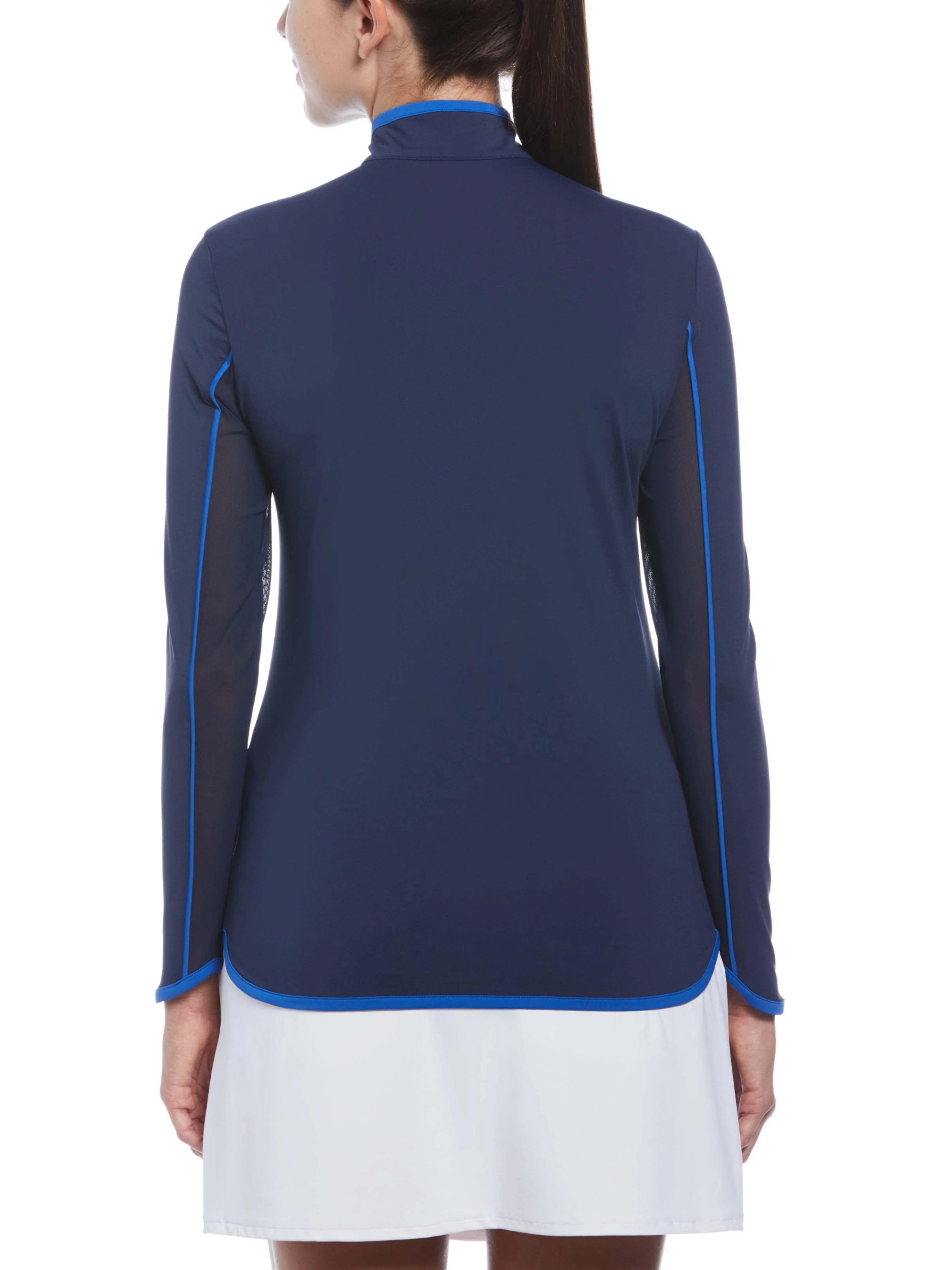 Women's Floral Print Quarter Zip Sun Protection Shirt - Image 2