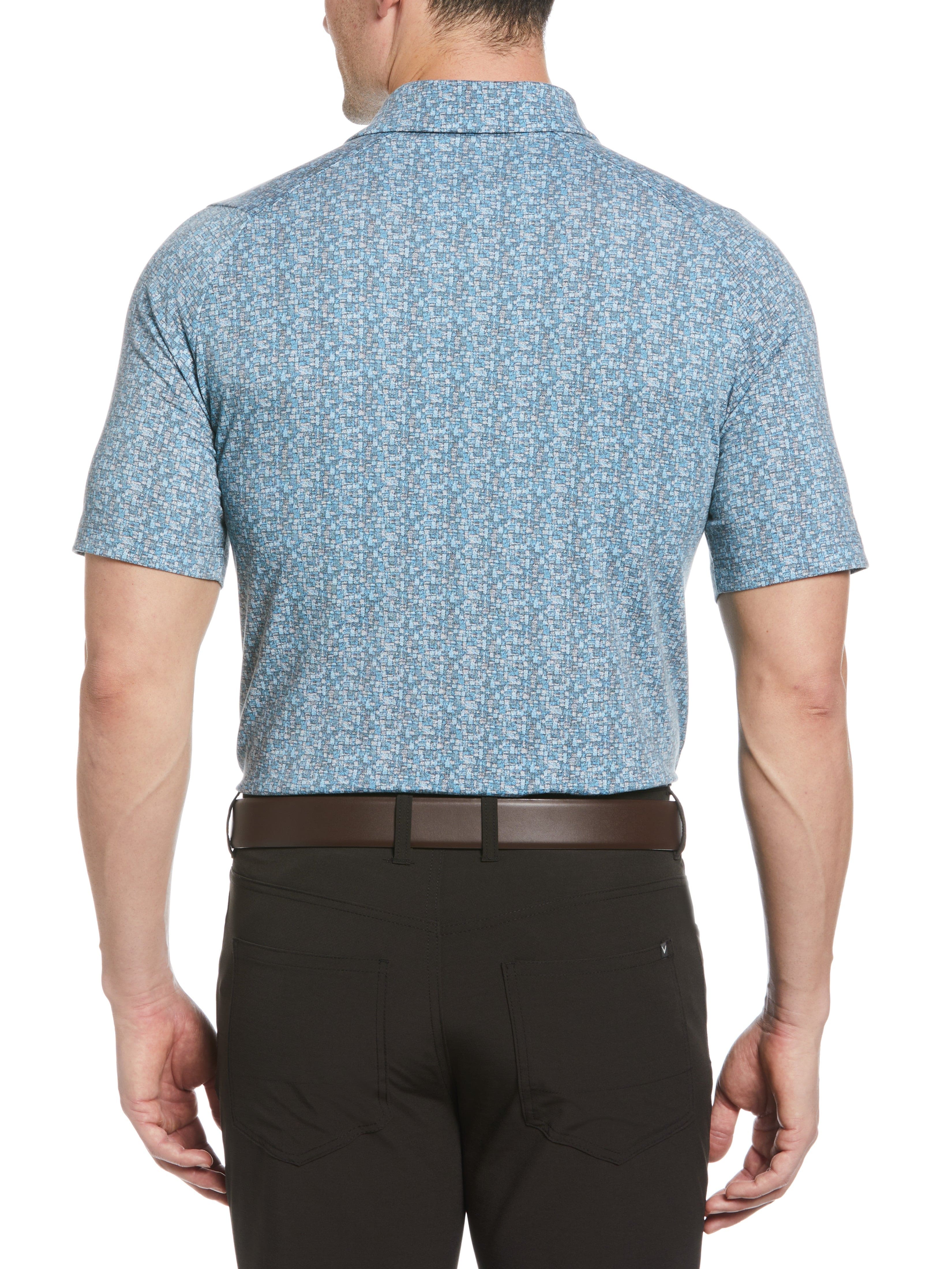 Men's Glitched Oxford Print Golf Polo - Image 2