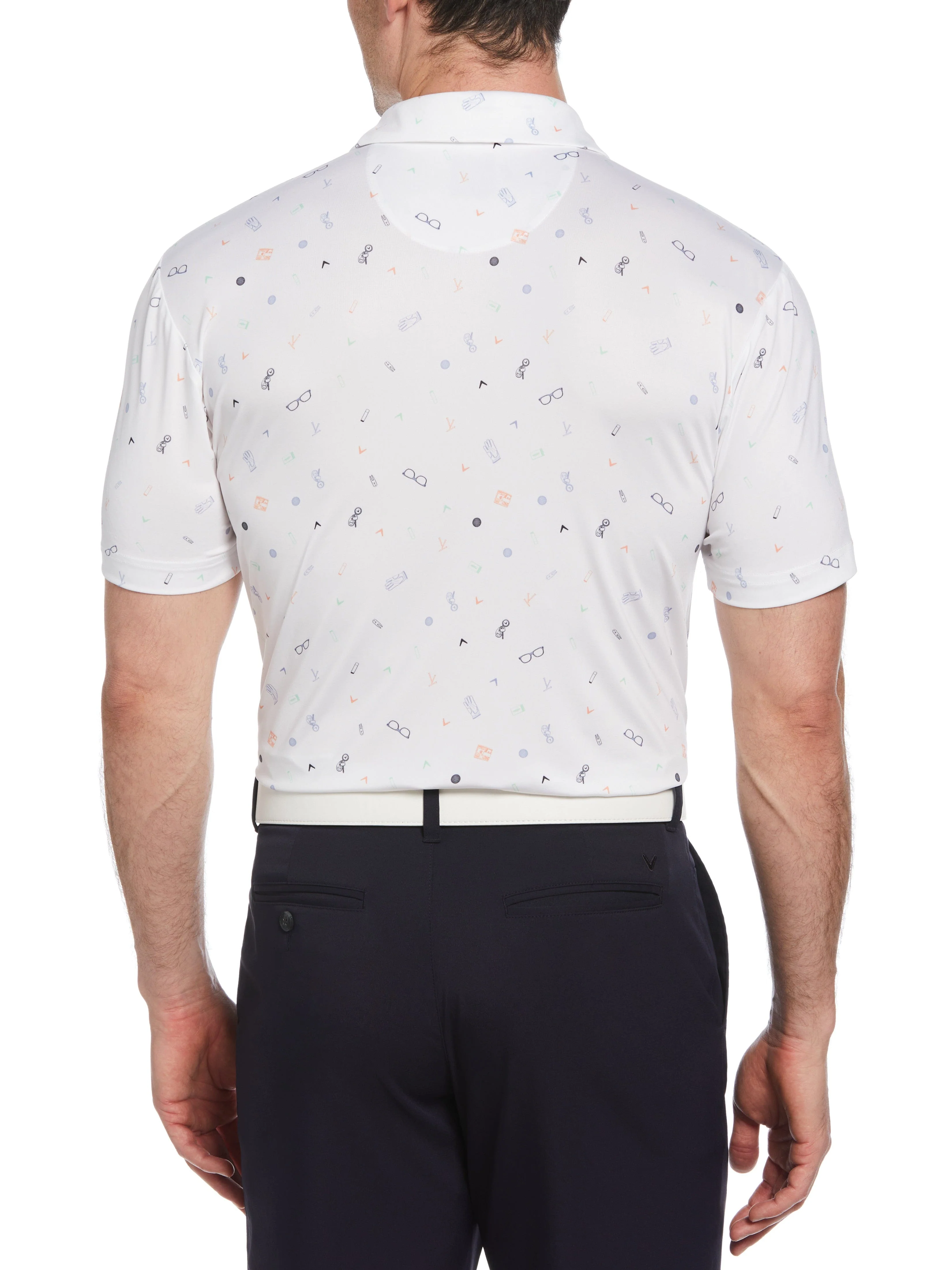 Men's All Over Golf Bag Essenials Print Polo Shirt - Image 2