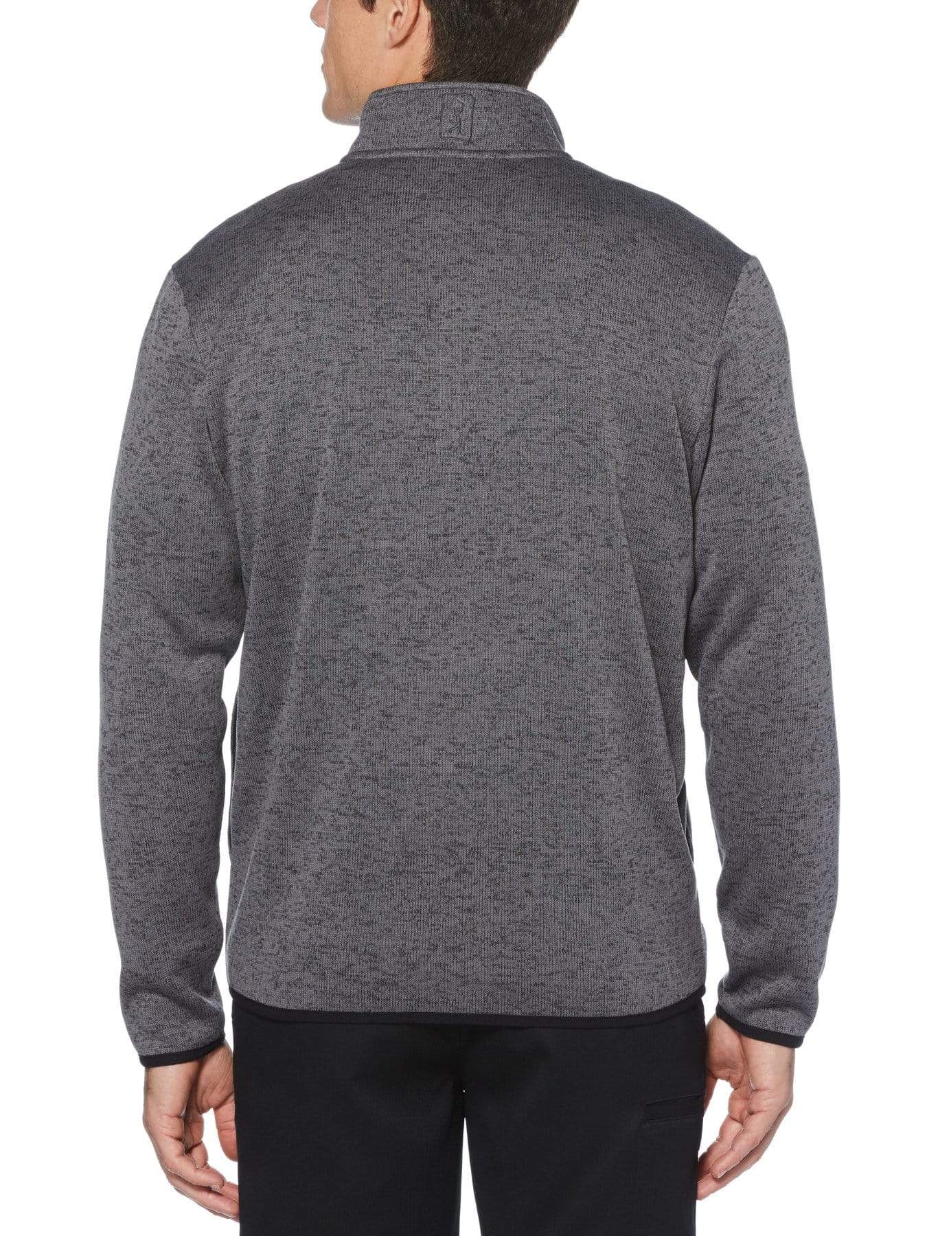Men's Heather Fleece Back Quarter-Zip Sweater with Binding - Image 2