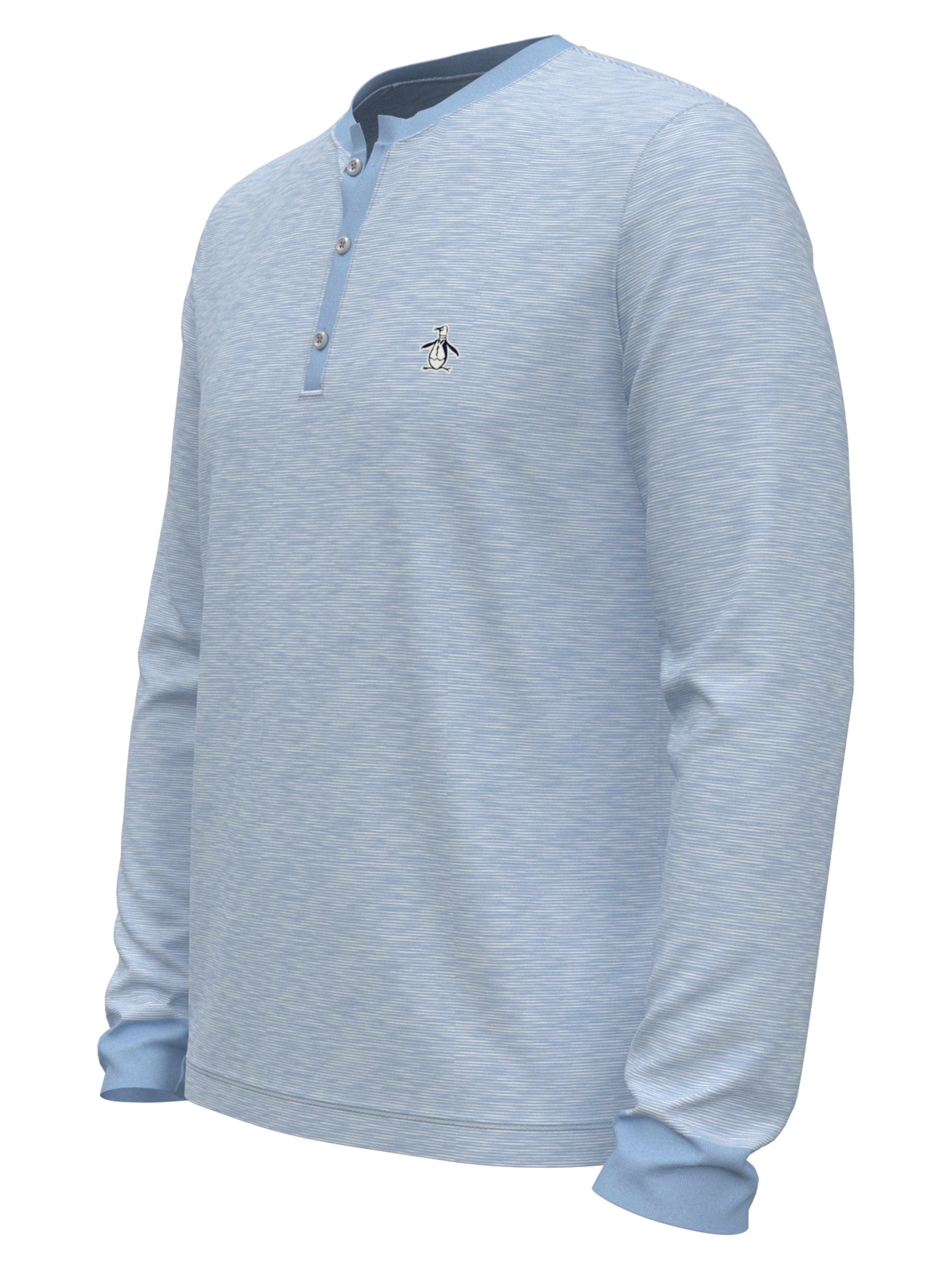 Men's Heathered Henley Golf Sweater - Image 3