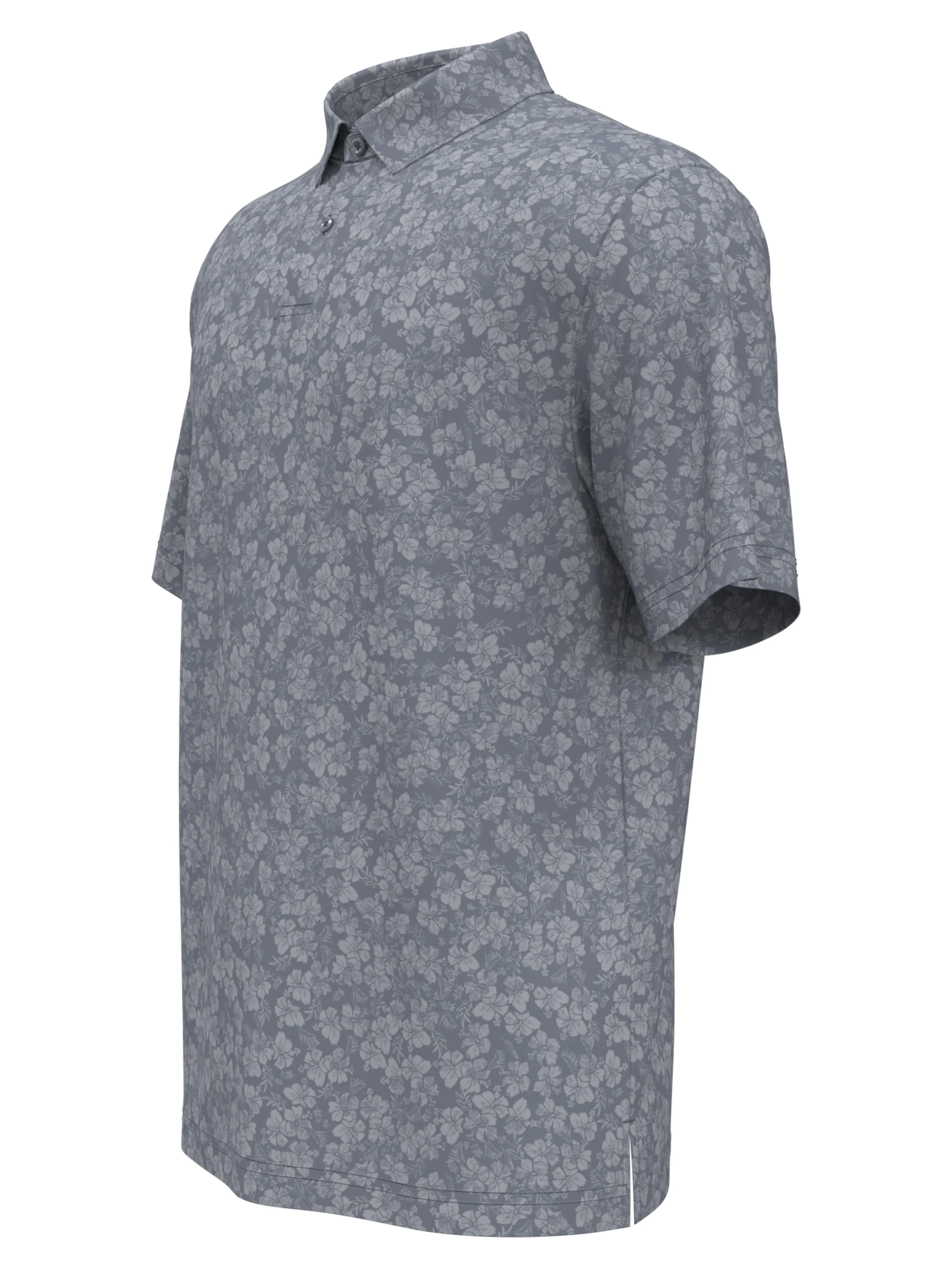 Men's Hibiscus Print Golf Polo - Image 3