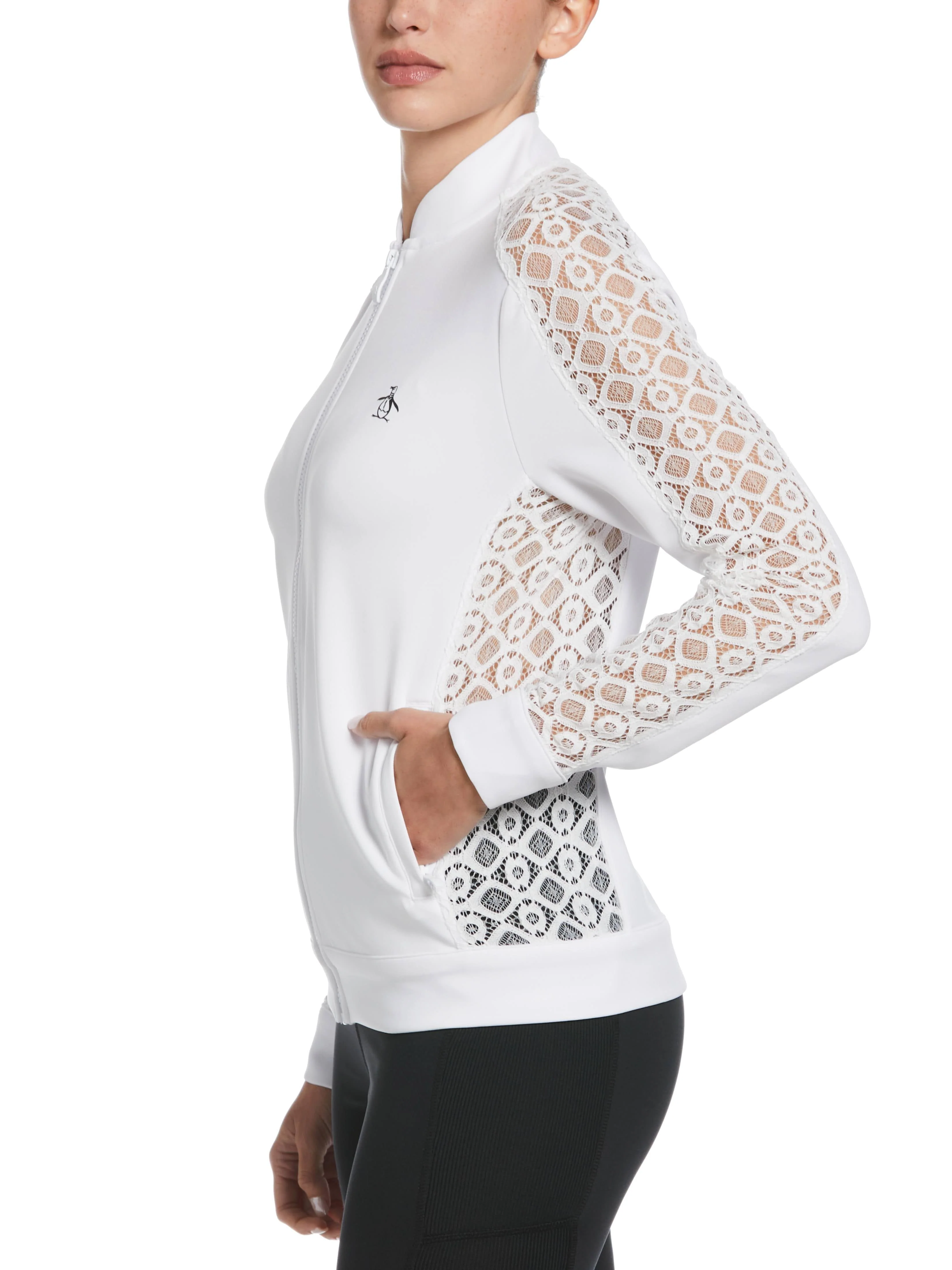 Women's Knit Tennis Jacket with Lace