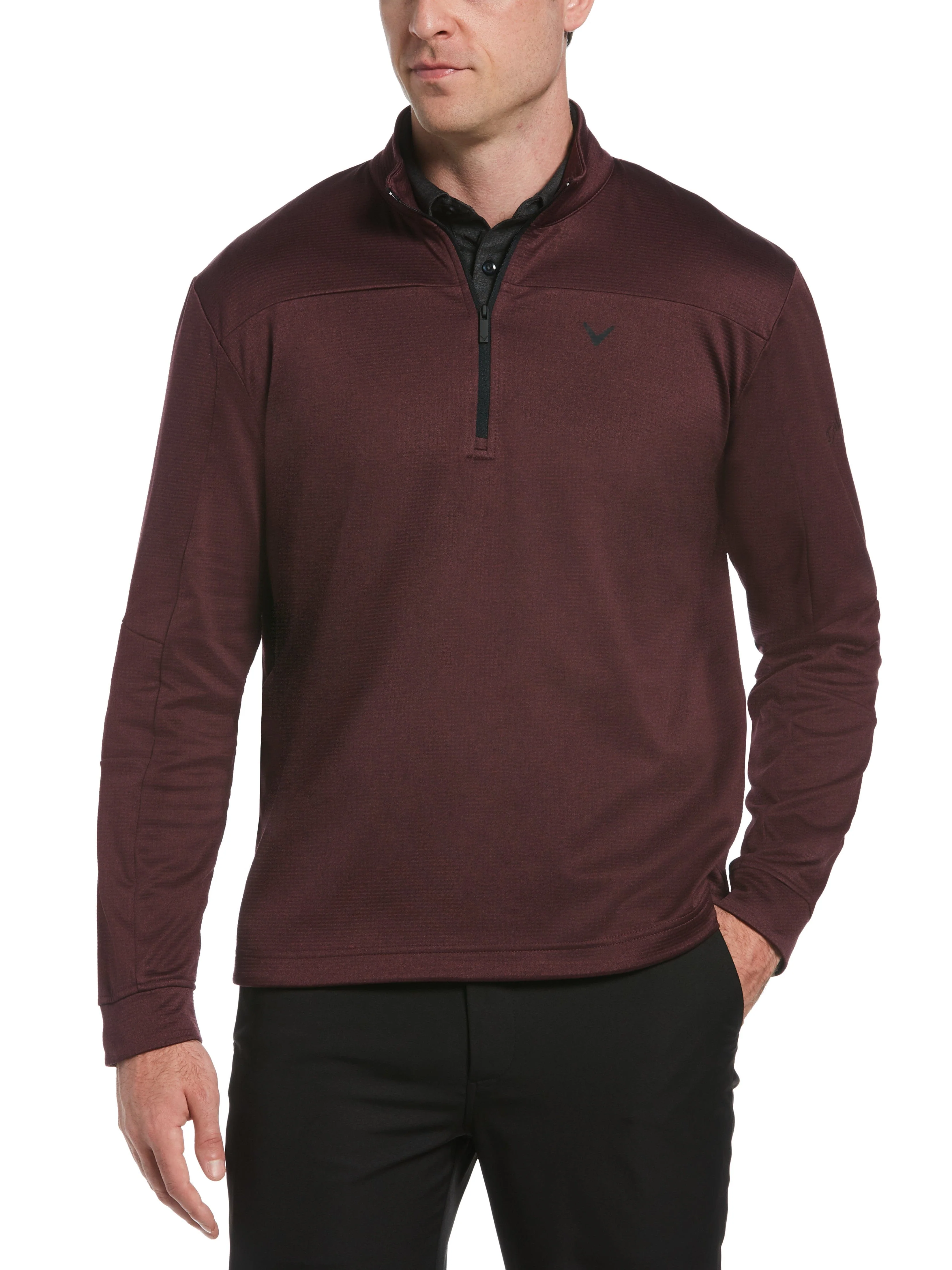 Men's Quarter Zip Midlayer Waffle Shirt