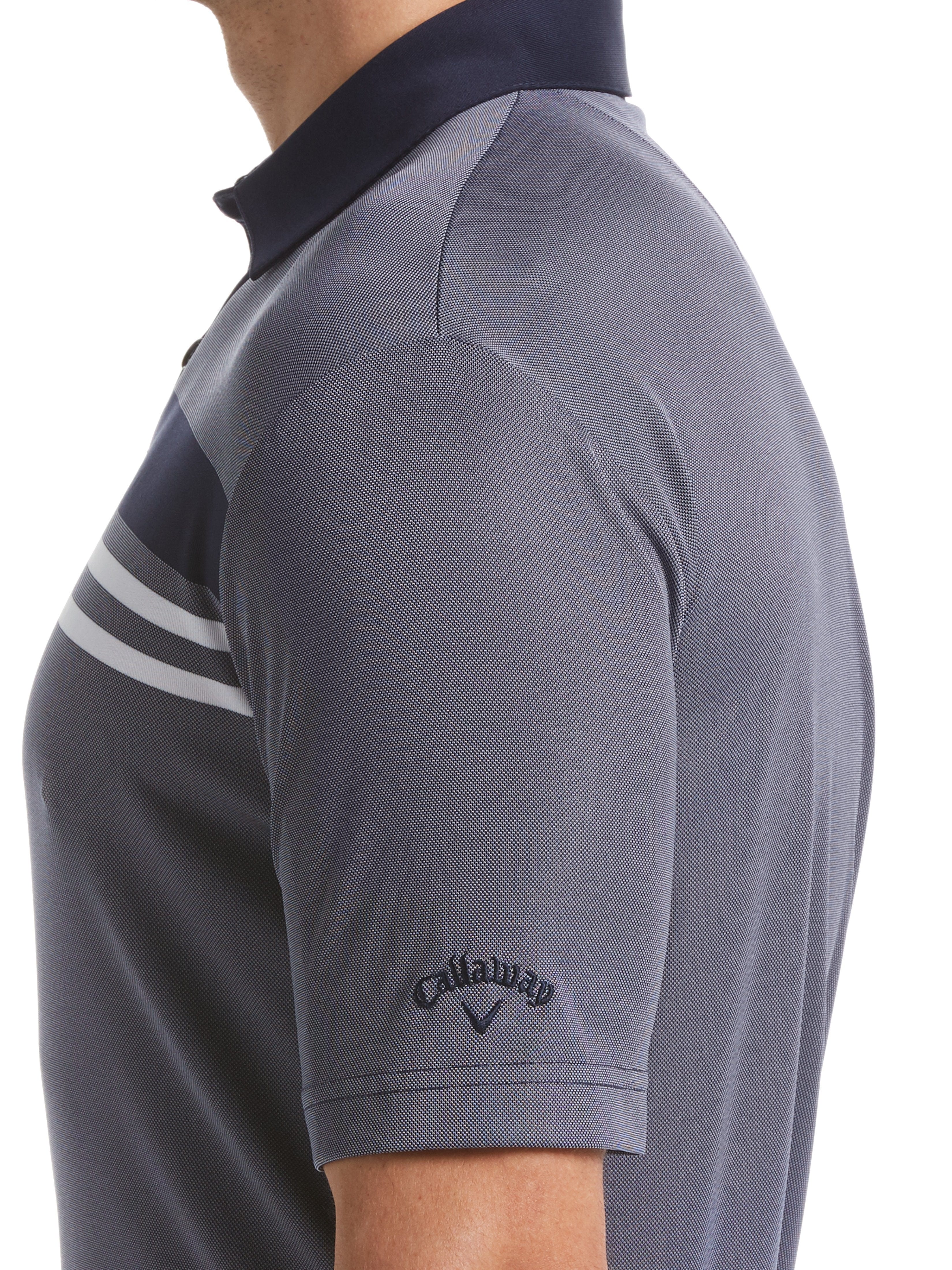 Men's Yarn Dyed Birdseye Color Block Polo - Image 3