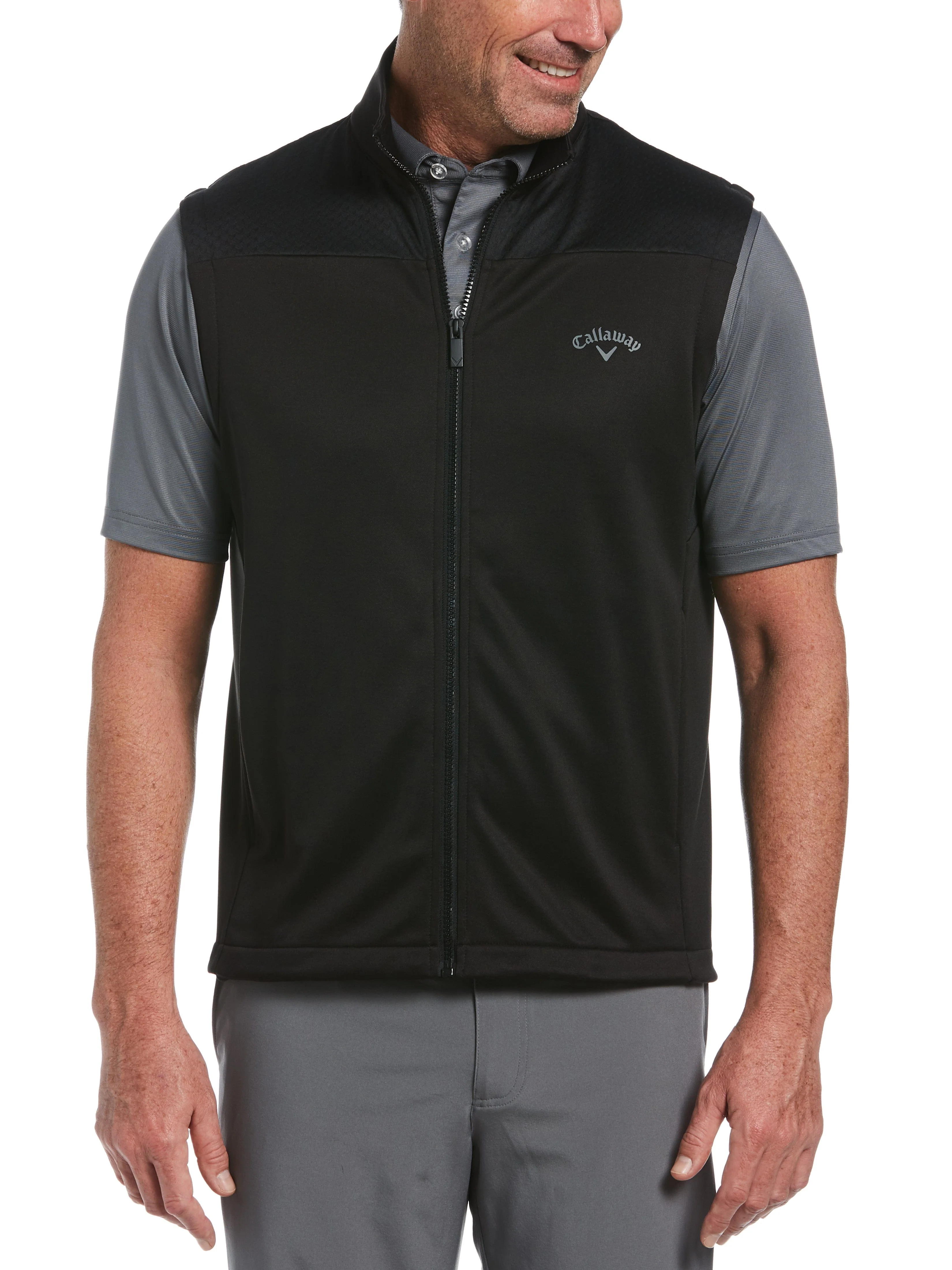 Men's High Gauge Fleece Zippered Golf Vest