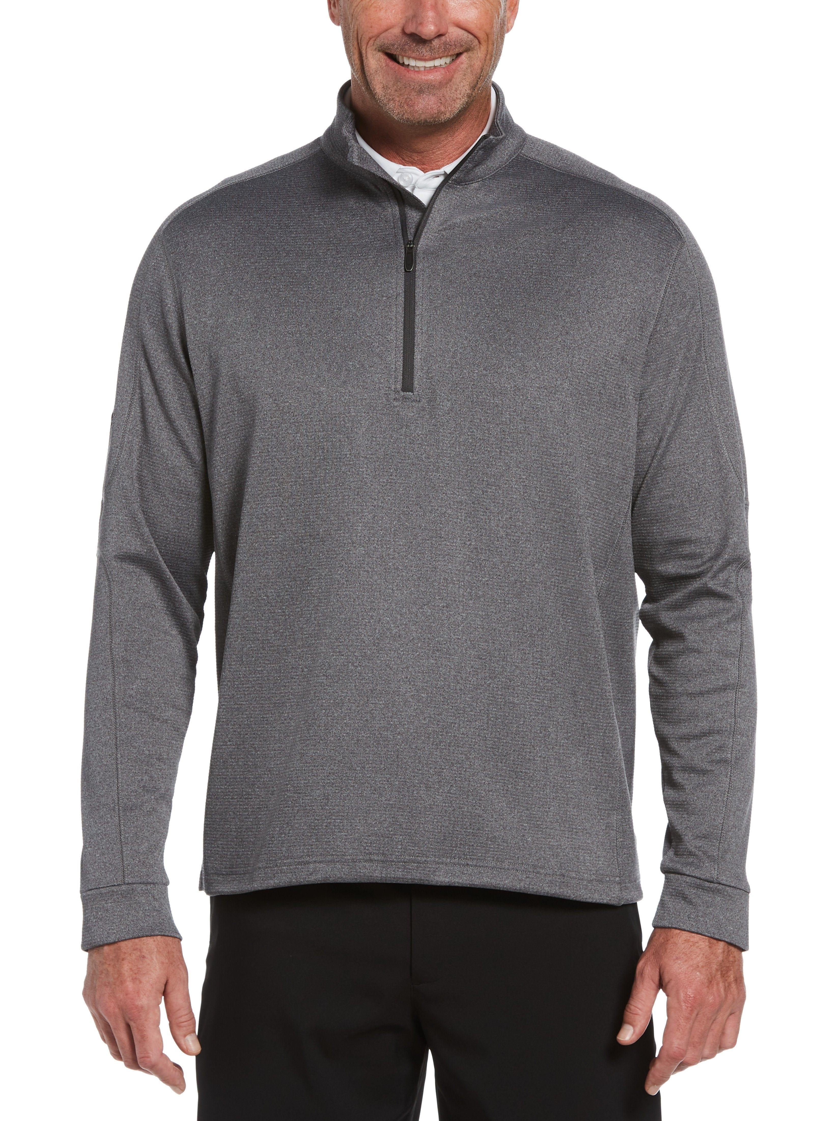 Men's Midweight Waffle Knit Quarter Zip Pullover