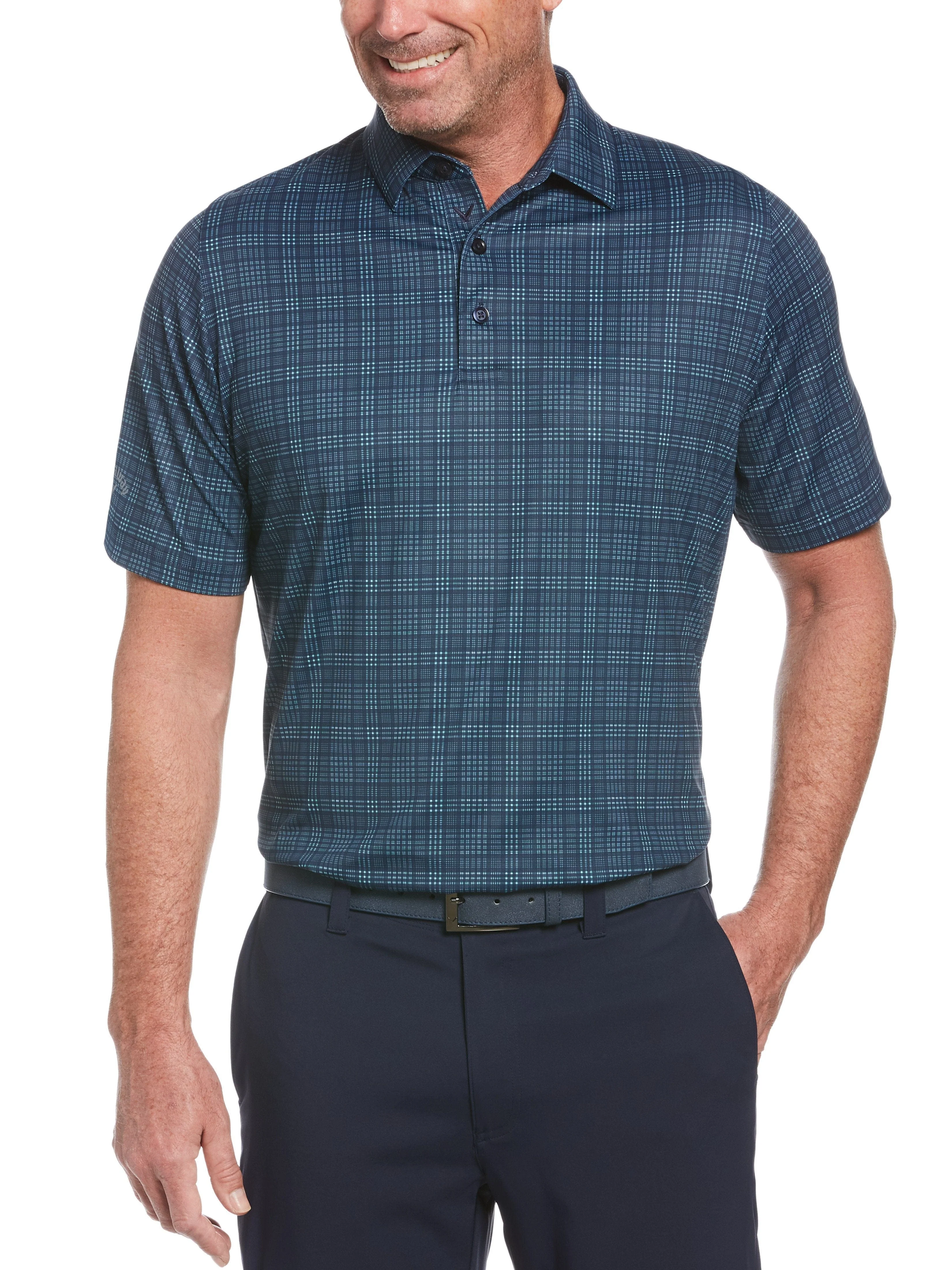 Men’s Swing Tech™ Printed Classic Plaid Polo