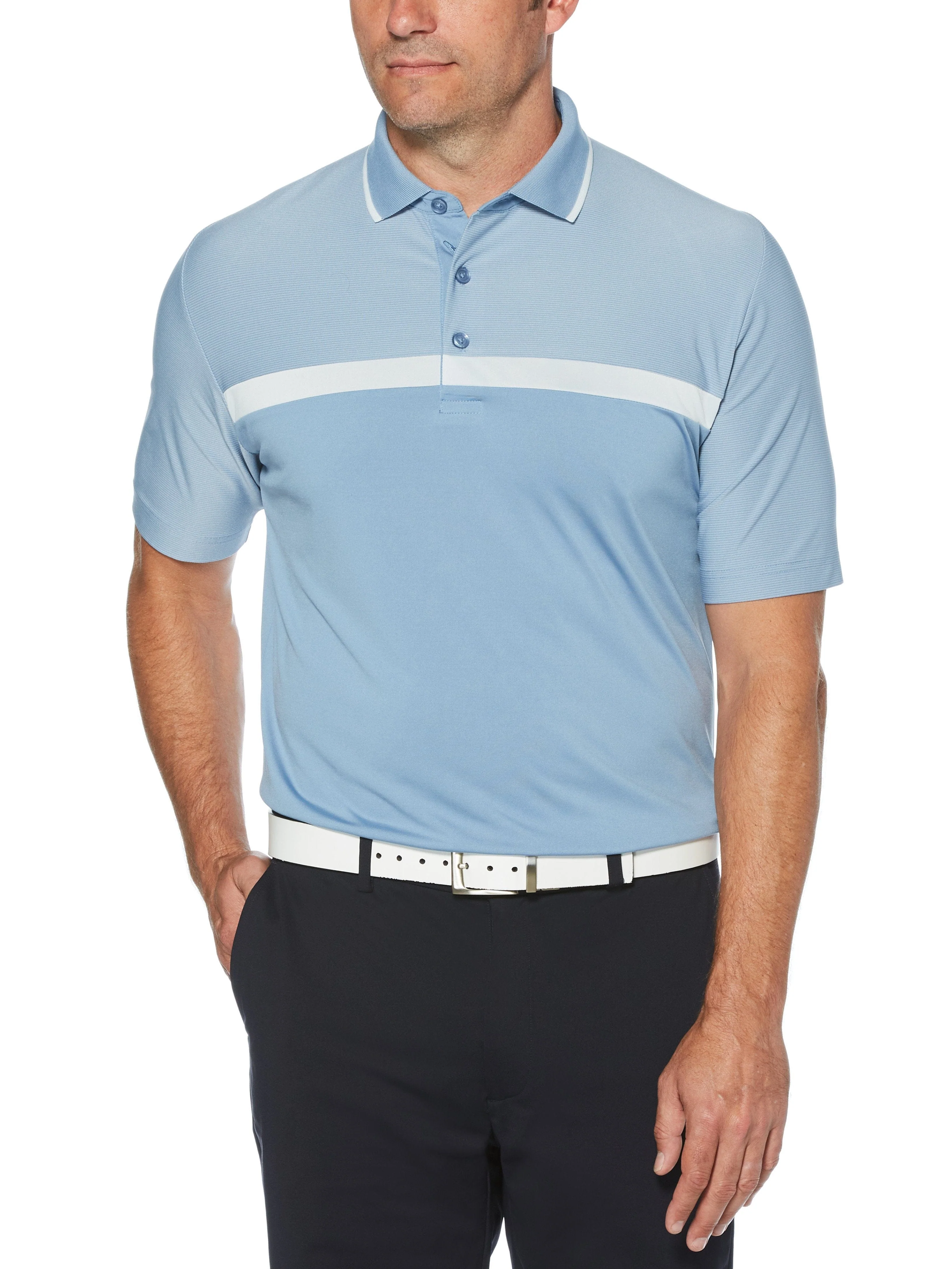 Men's Swing Tech™ Fine Line Color Block Golf Polo