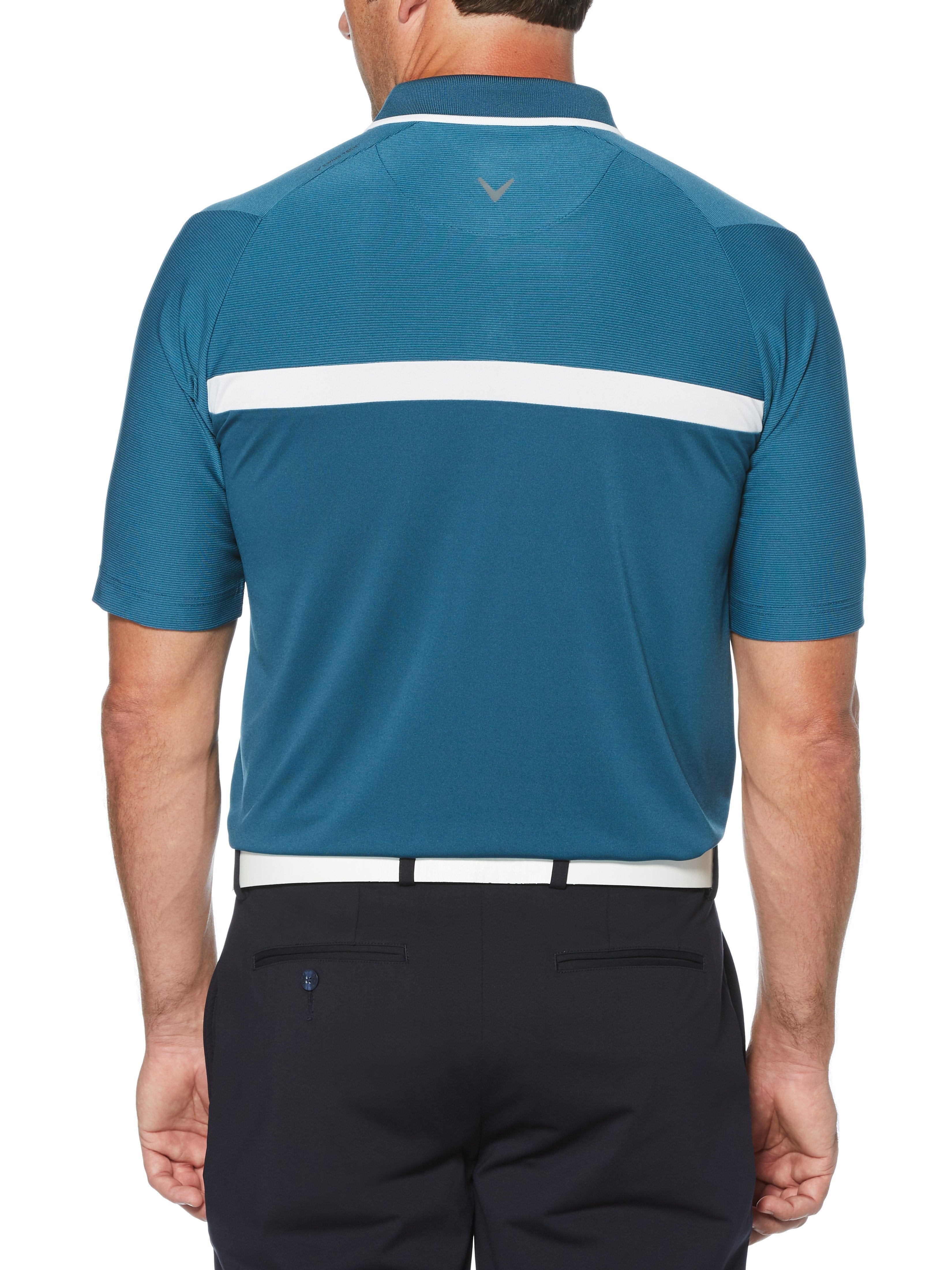 Men's Swing Tech™ Fine Line Color Block Golf Polo - Image 2