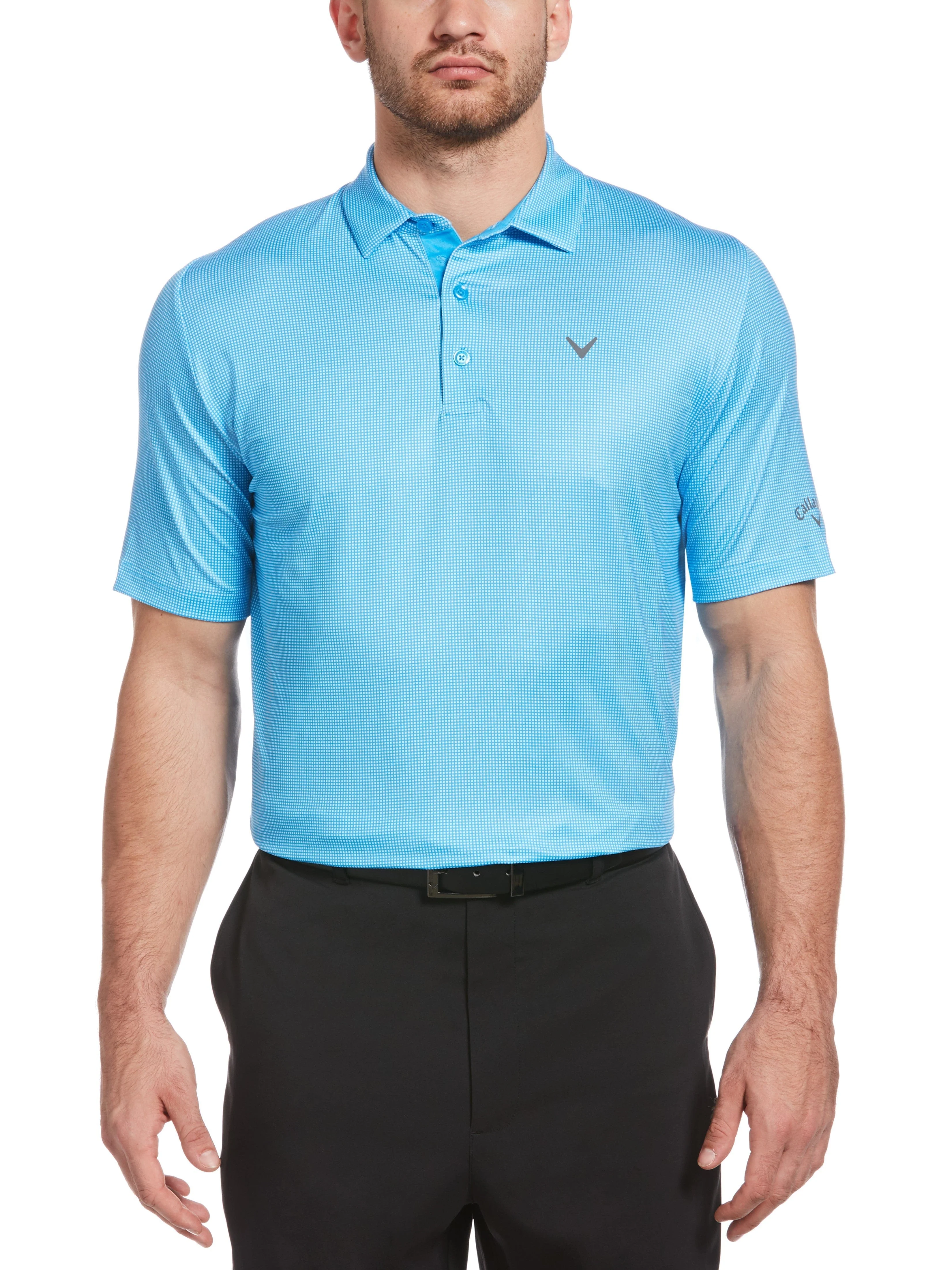 Men's Swing Tech Gingham Printed Golf Polo