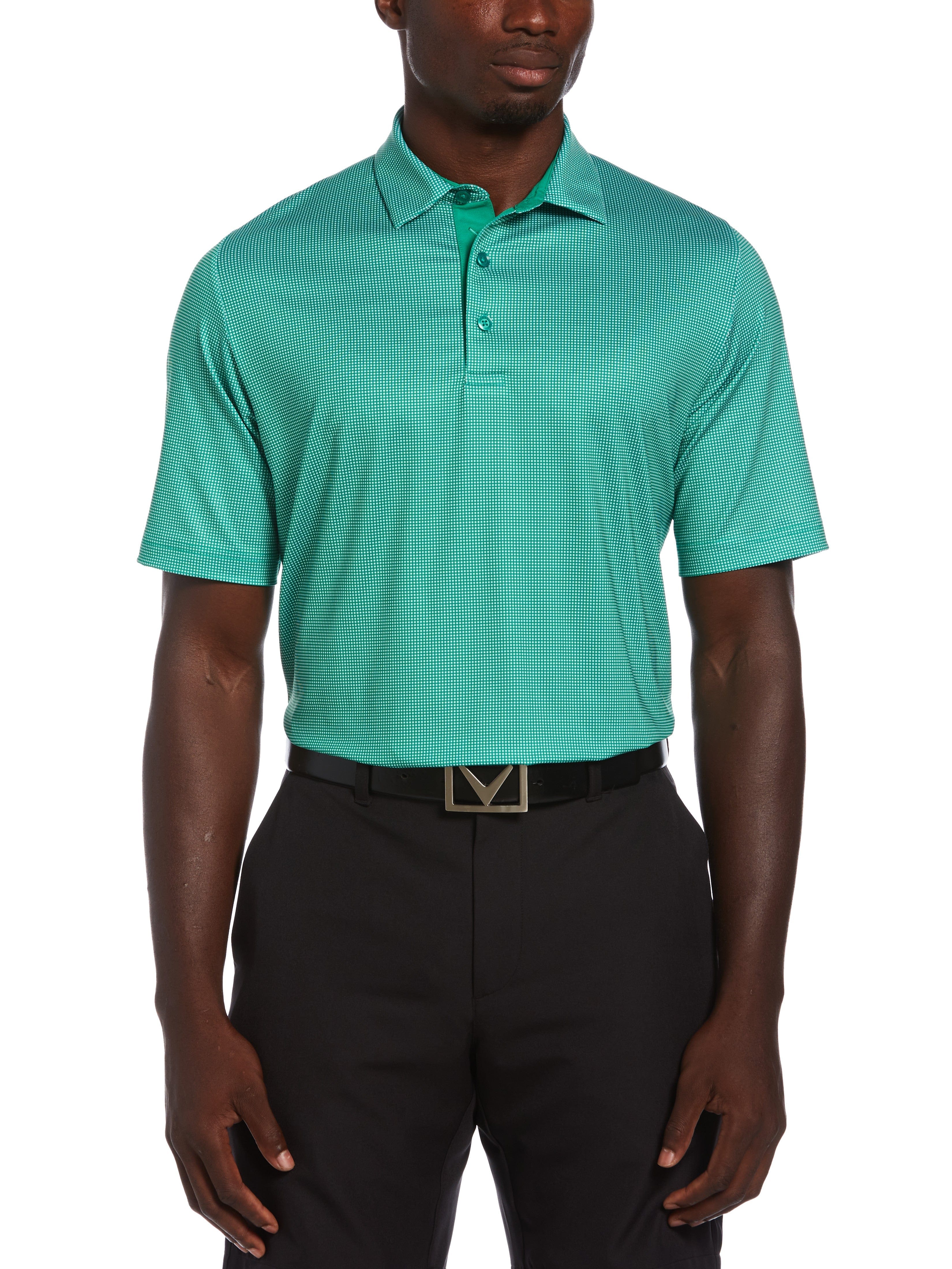 Men's Swing Tech Printed Gingham Polo