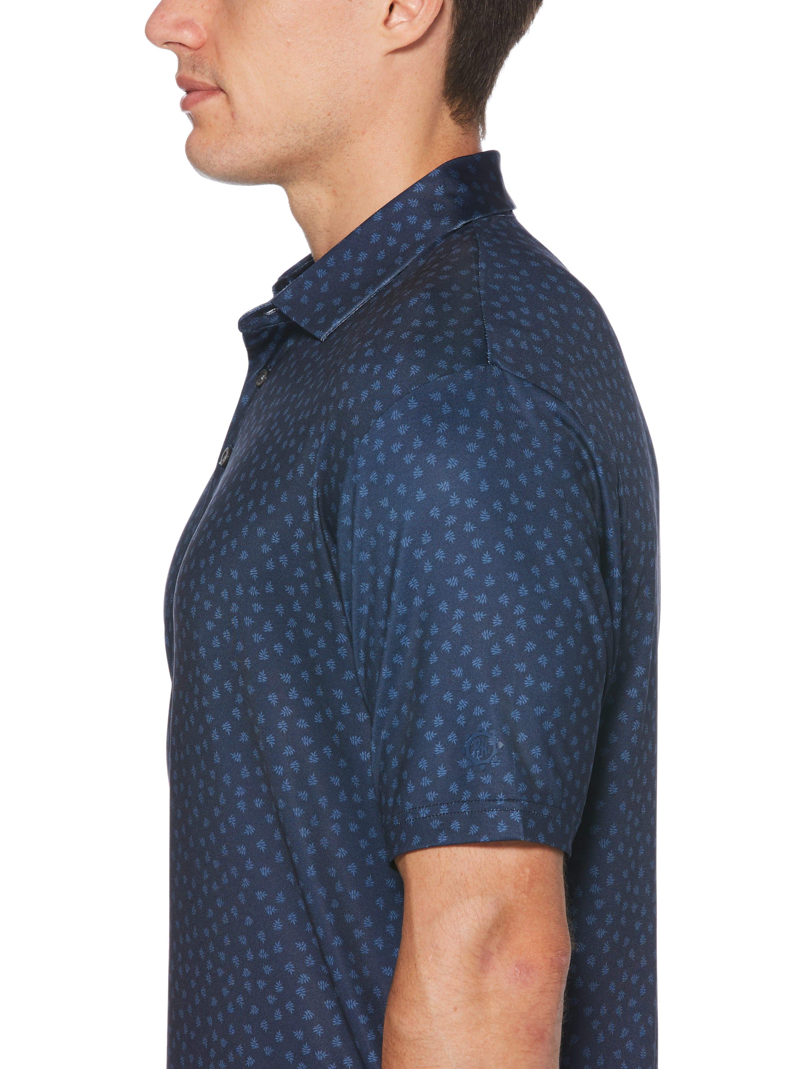 Men's Micro Leaf Print Polo - Image 3