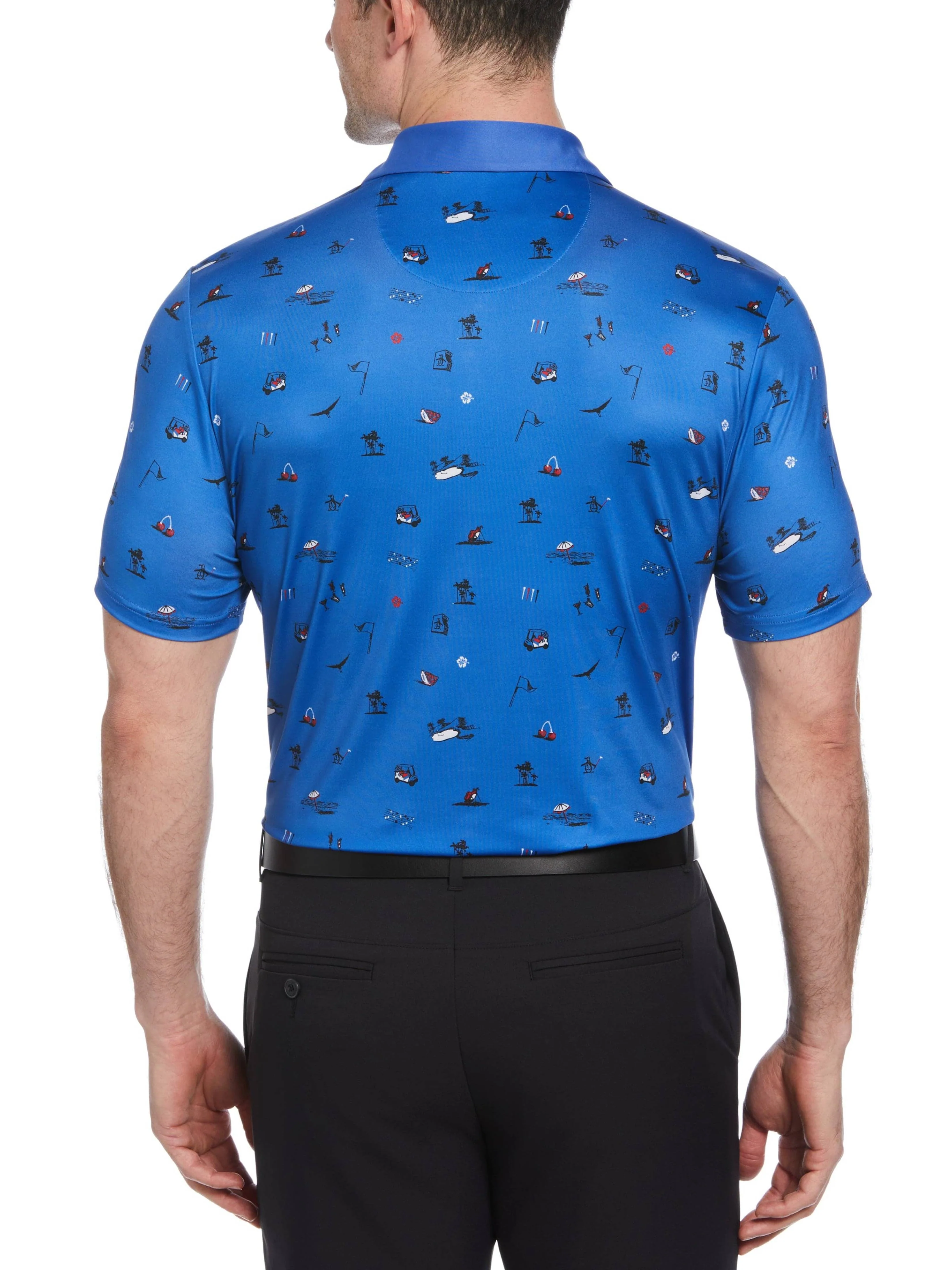 Men's Novelty Golf Print Short Sleeve Golf Polo Shirt - Image 2