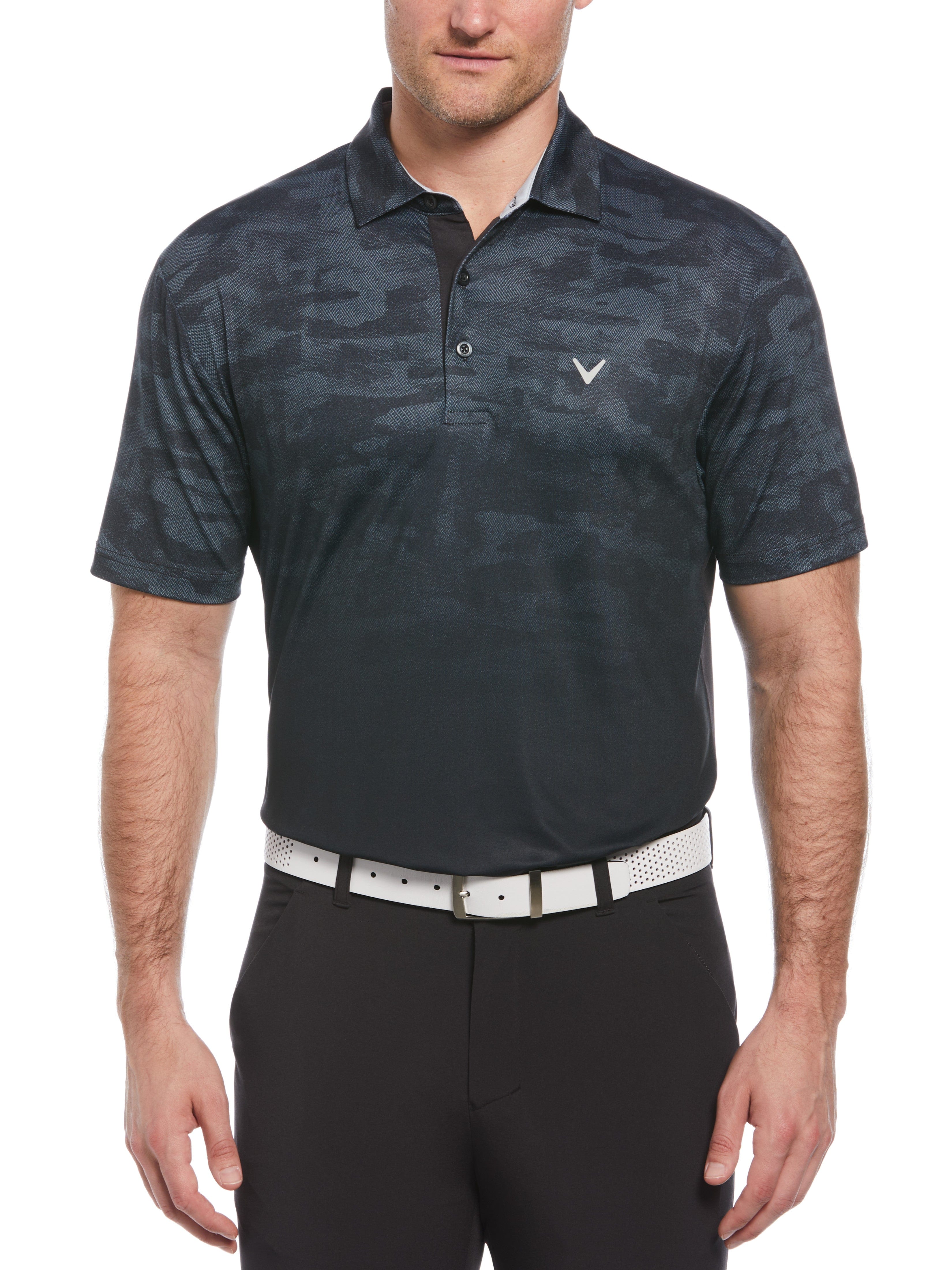 Ombre Camo Print Golf Polo